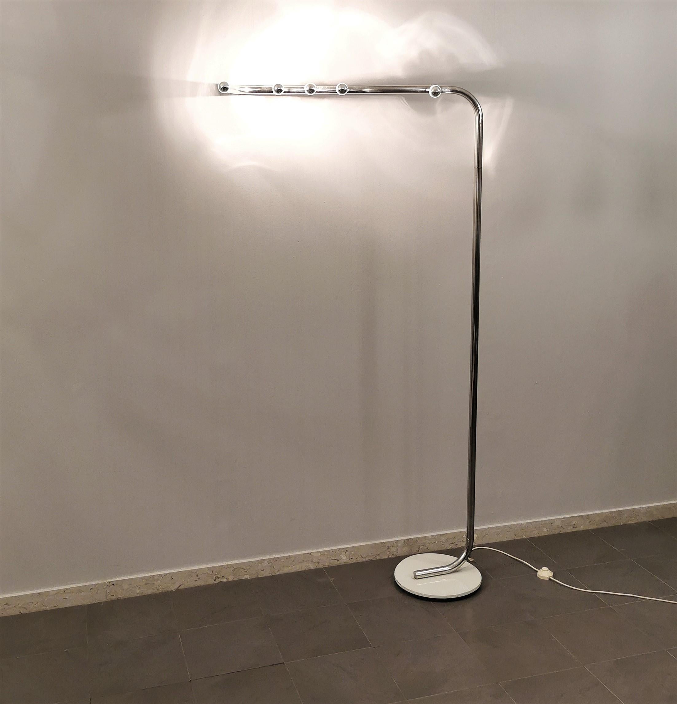 Floor Lamp Aluminum Metal Goffredo Reggiani Midcentury Italian Design 1970s For Sale 2