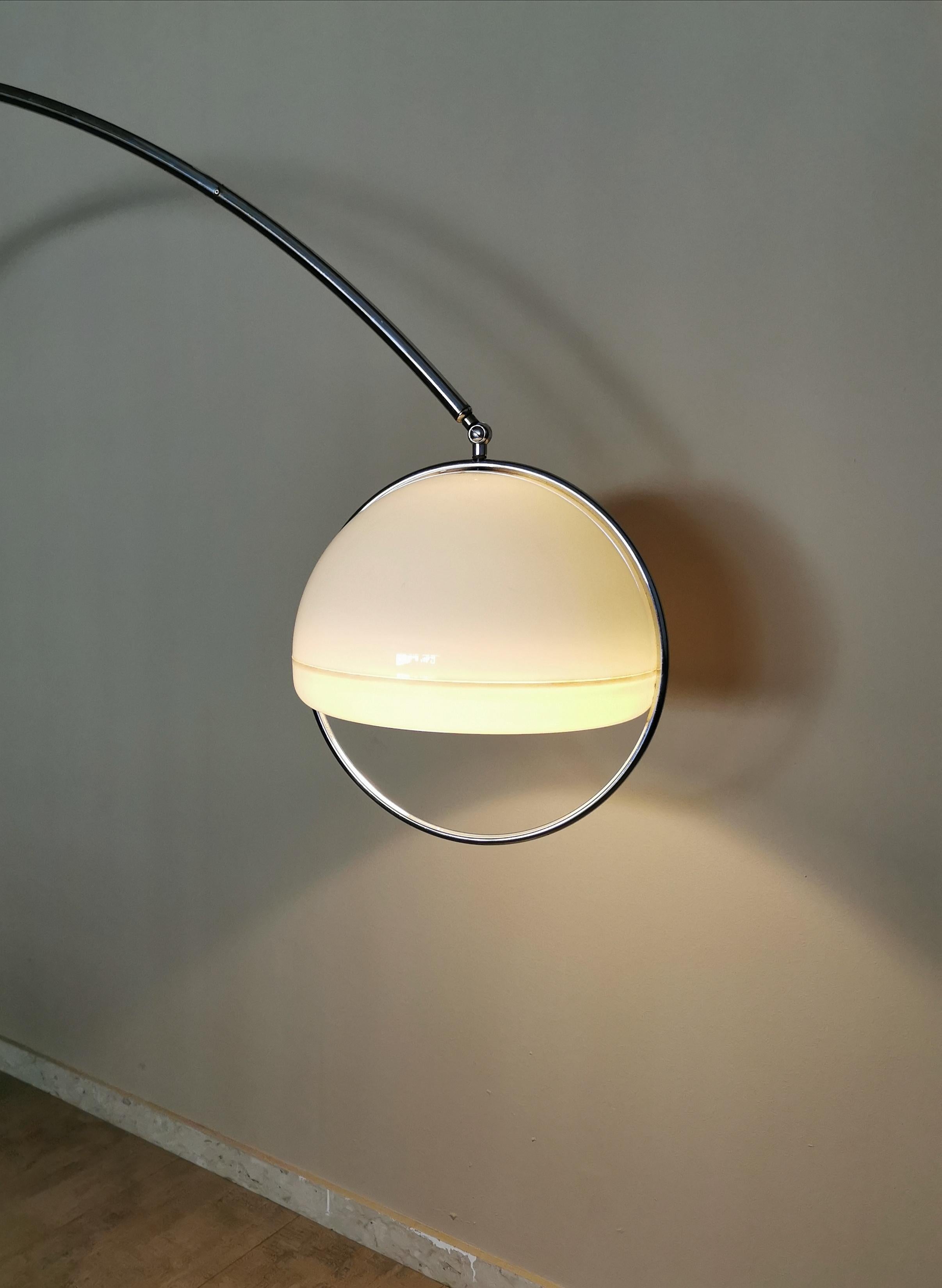 Midcentury Floor Lamp Goffredo Reggiani Chromed Metal Plexiglass Marble 1960s For Sale 7