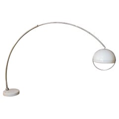 Midcentury Floor Lamp Goffredo Reggiani Chromed Metal Plexiglass Marble 1960s