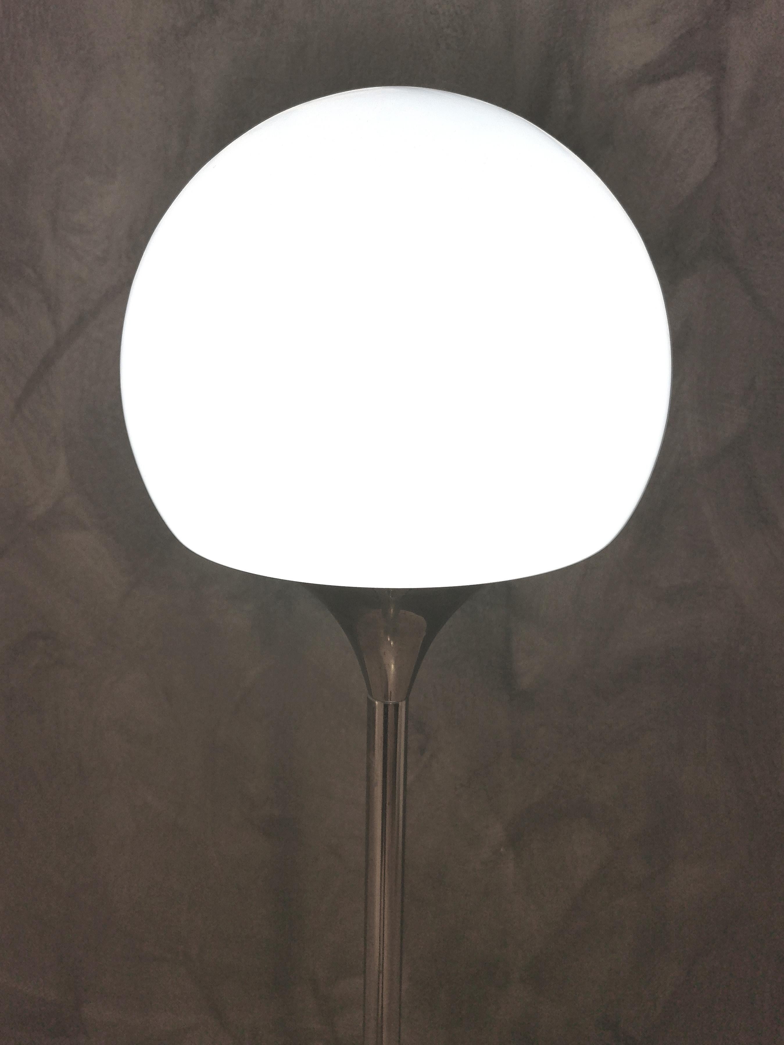 Mid-Century Modern MidCentury Floor Lamp by Goffredo Reggiani White Glass Metal Aluminum 1970s 