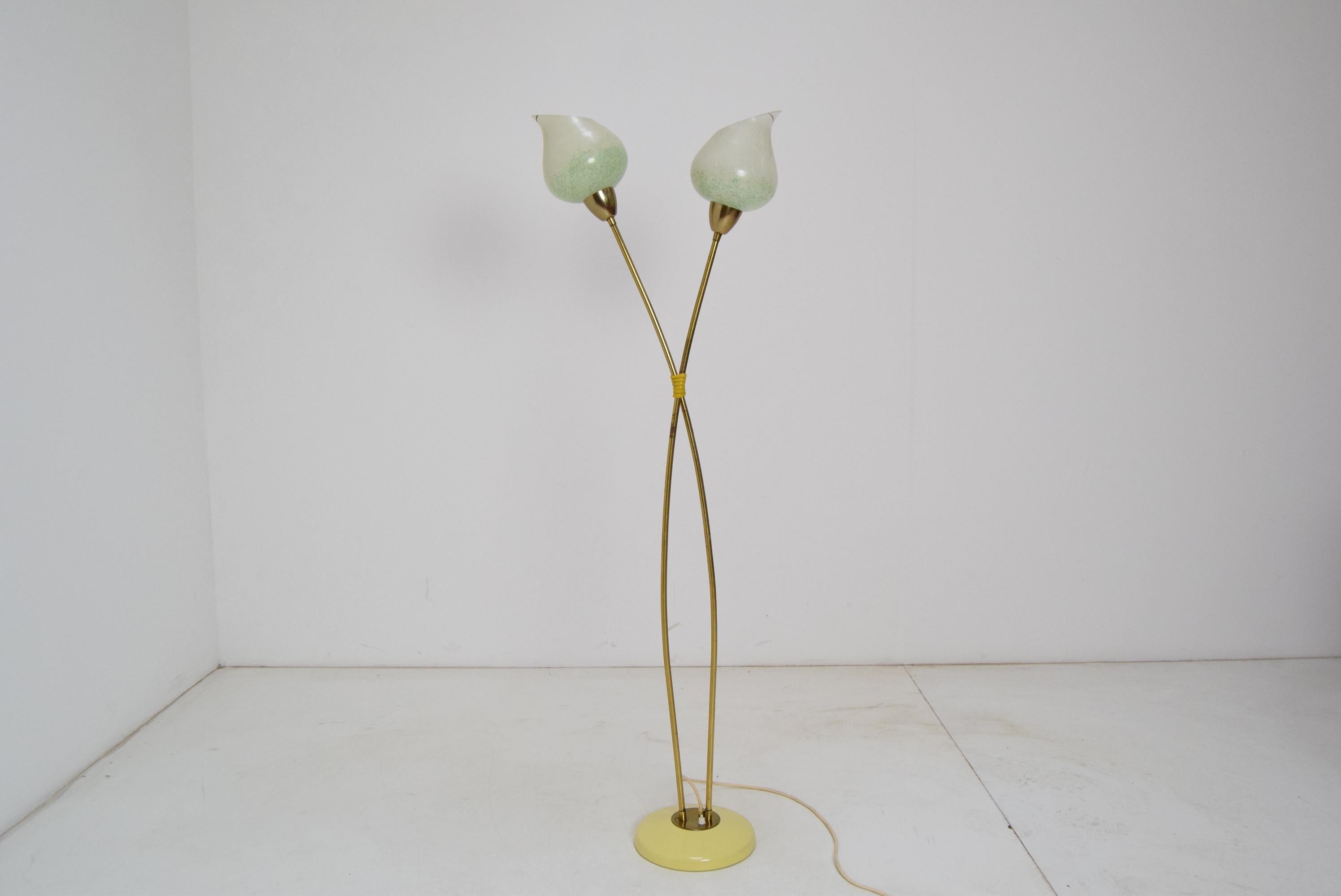 Brass Mid-Century Floor Lamp by Kamenicky Senov, 1950‘s For Sale