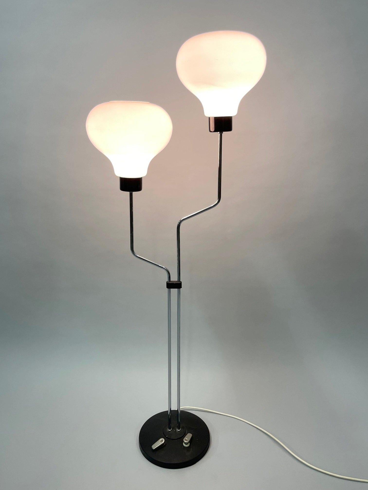 Beautiful original floor lamp made by Lidokov in former Czechoslovakia in the 1960's. 
Original, fully functional wiring with switches at the bottom of the lamp.