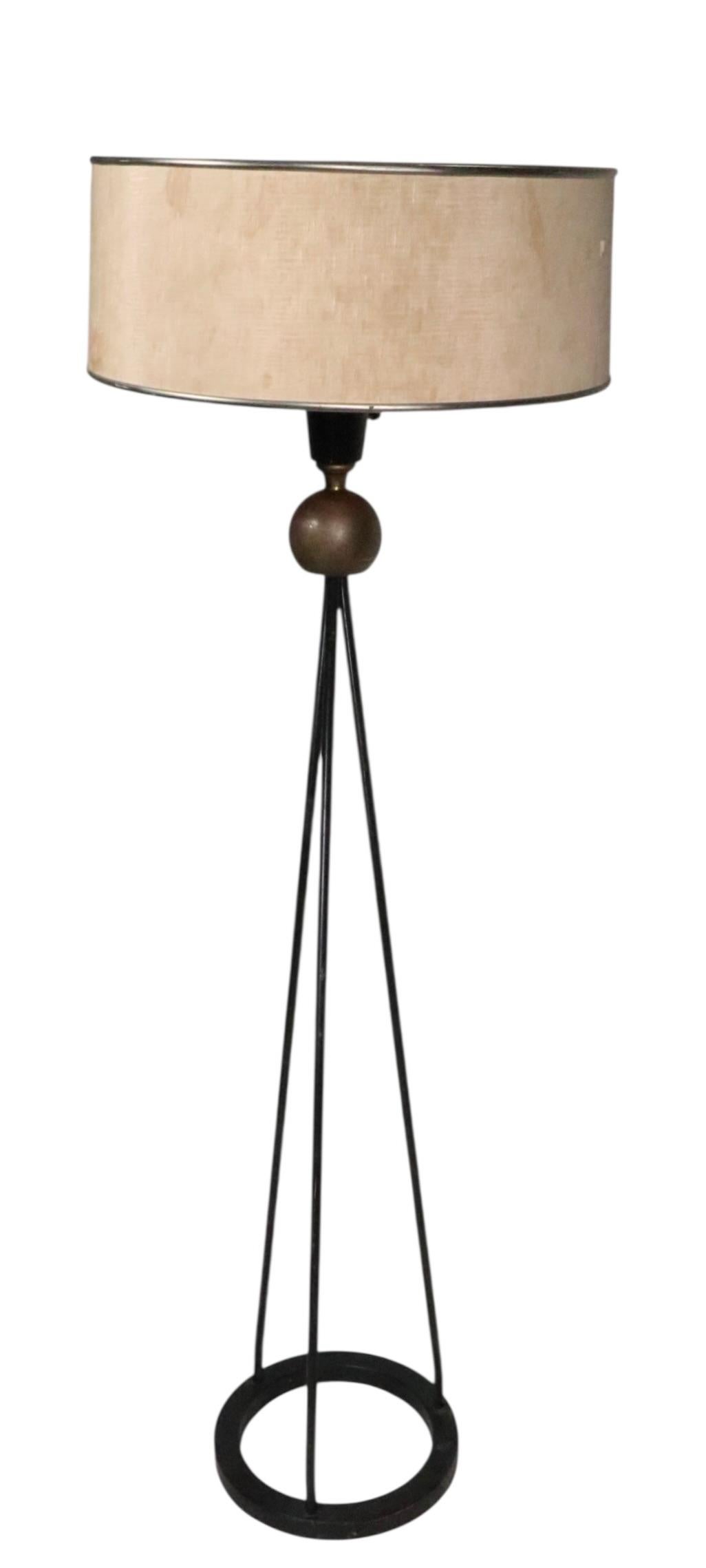 Brass Mid Century Floor Lamp by Robert Bulmore c. 1950's For Sale