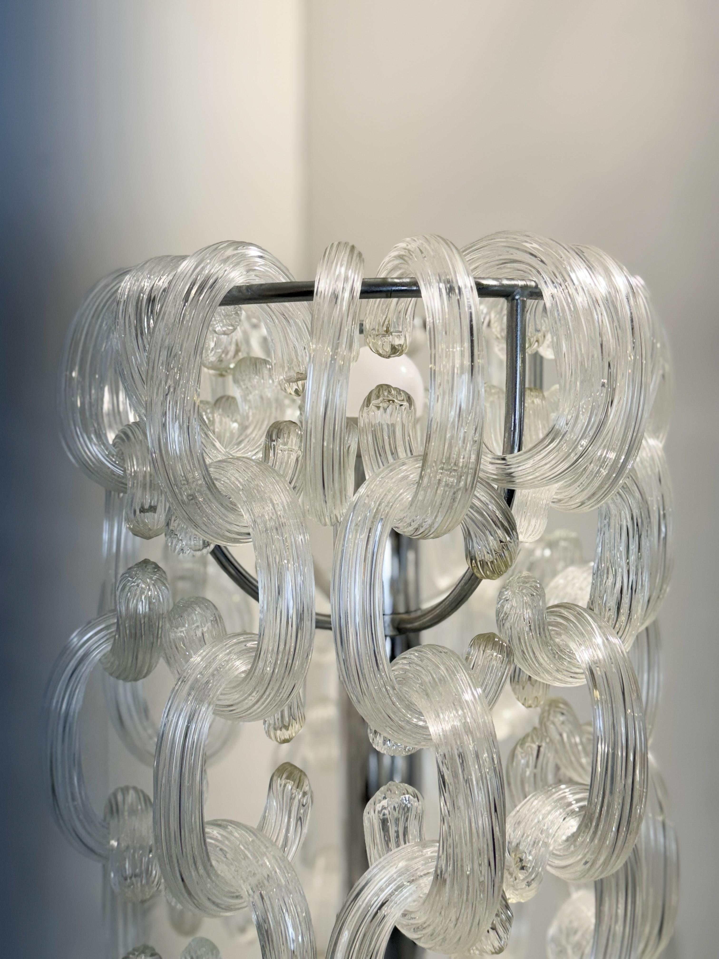 Italian Mid-Century Floor Lamp by Vistosi in Glass, Italy, 1960s For Sale