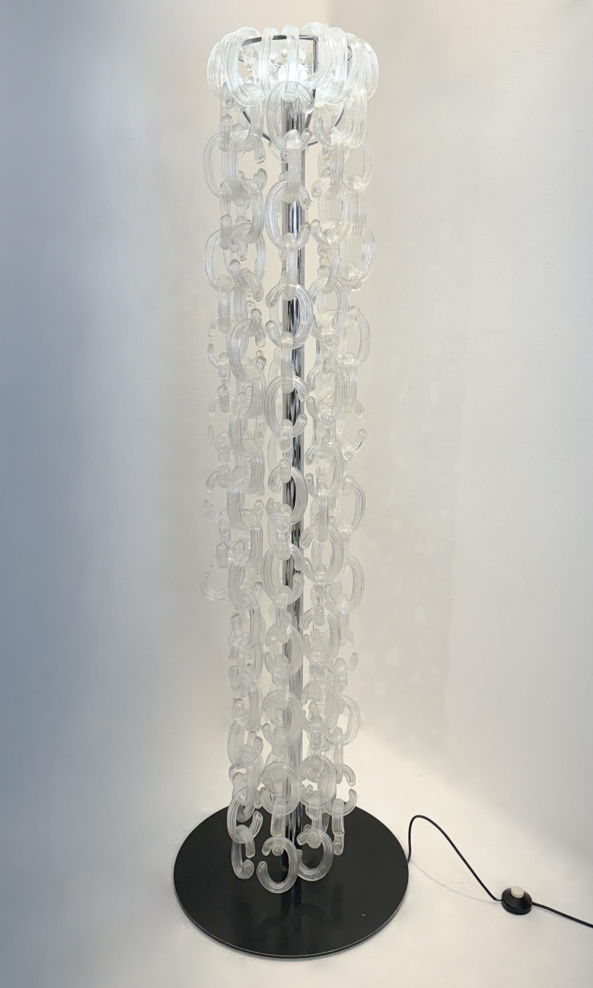 Stehlampe aus der Mitte des Jahrhunderts von Vistosi aus Glas, Italien, 1960er Jahre im Angebot 3