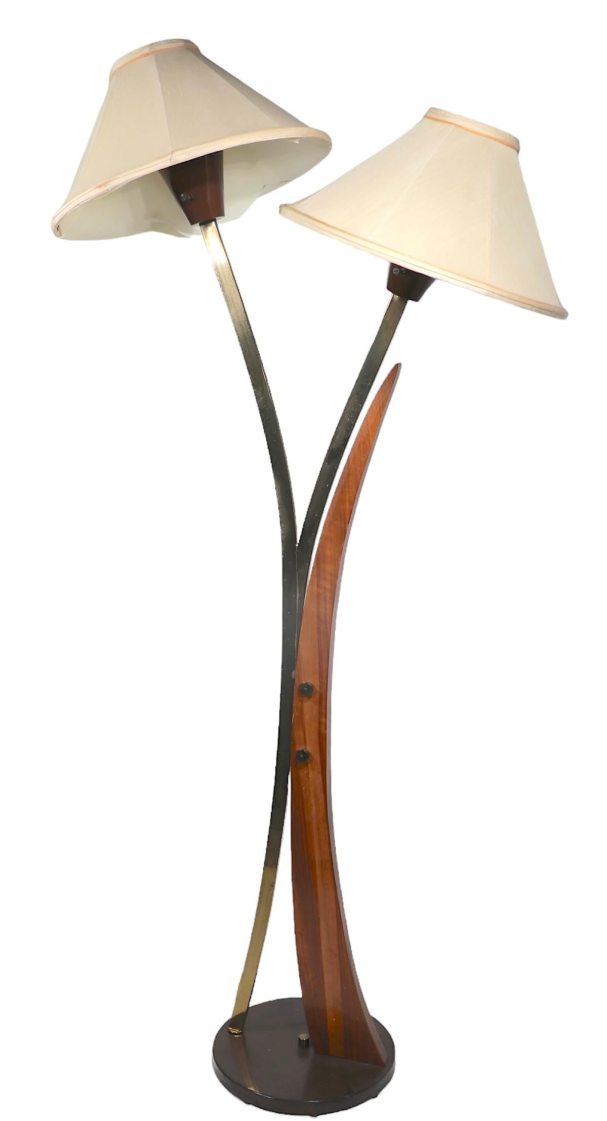 Brass Mid Century Floor Lamp For Sale