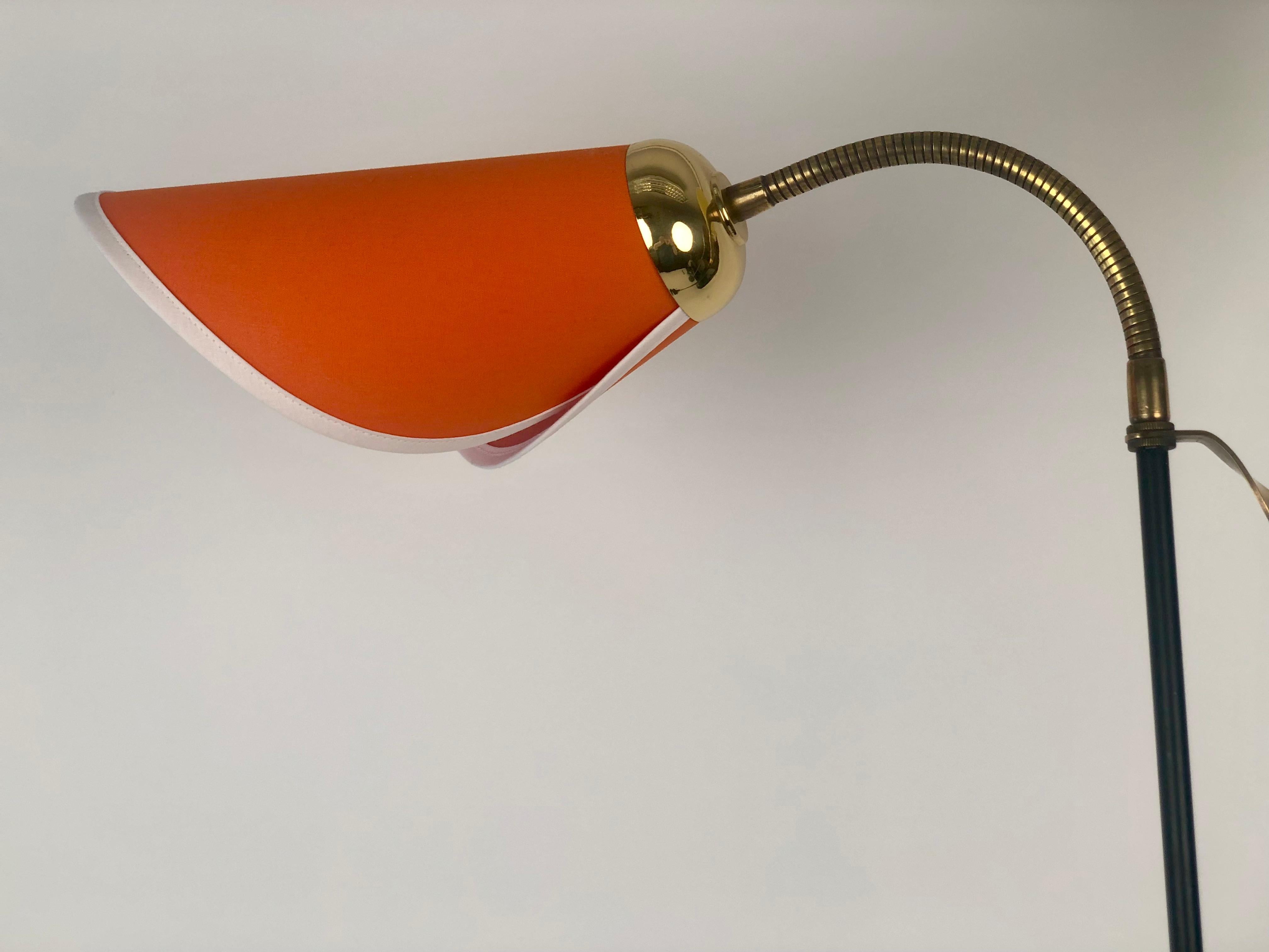 Painted Mid-century Floor Lamp from Italy with Two Shades mounted on flexible arms For Sale