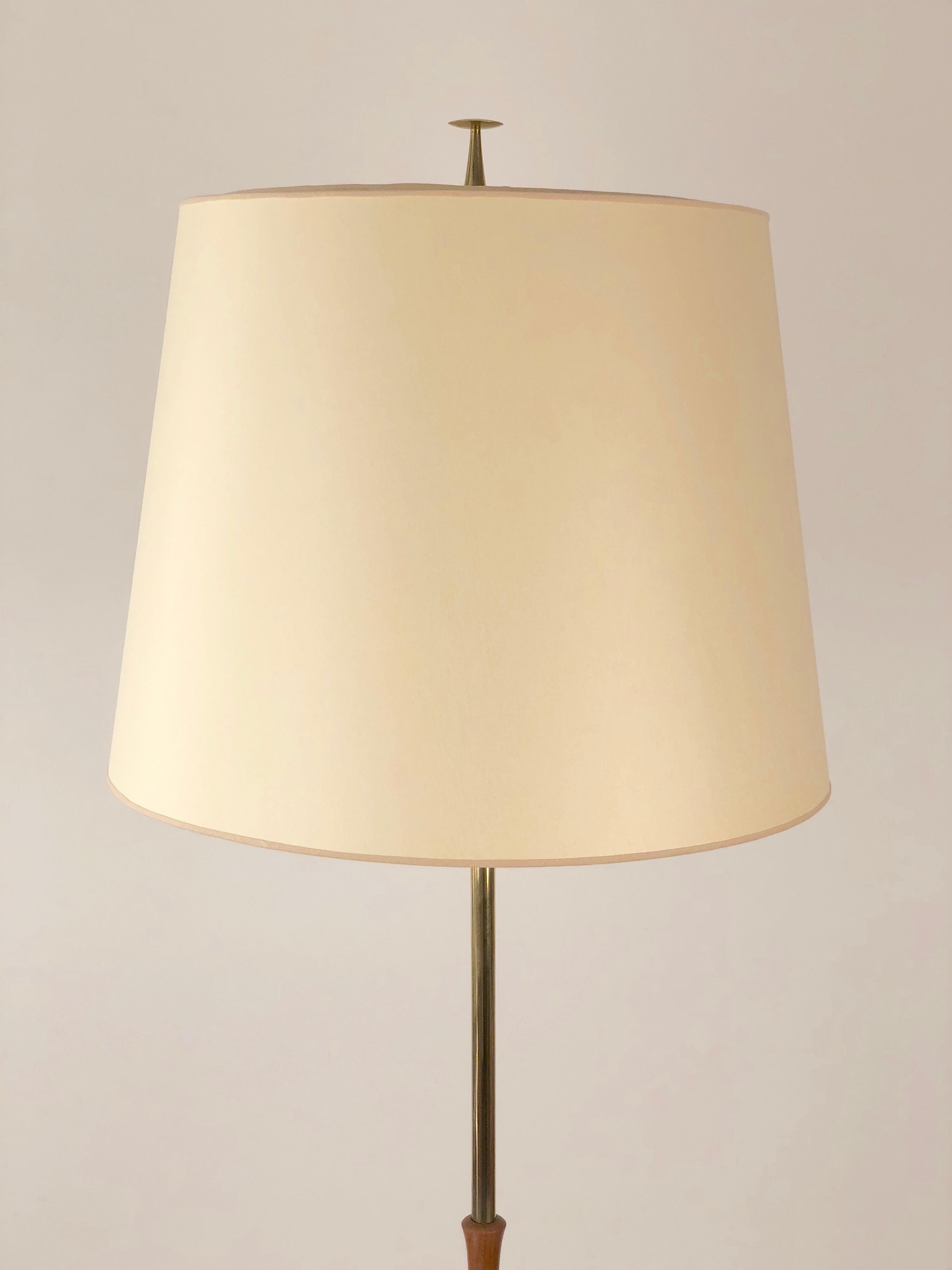 Polished Tripod Floor Lamp, Model 2003 , J.T. Kalmar, 1950's For Sale