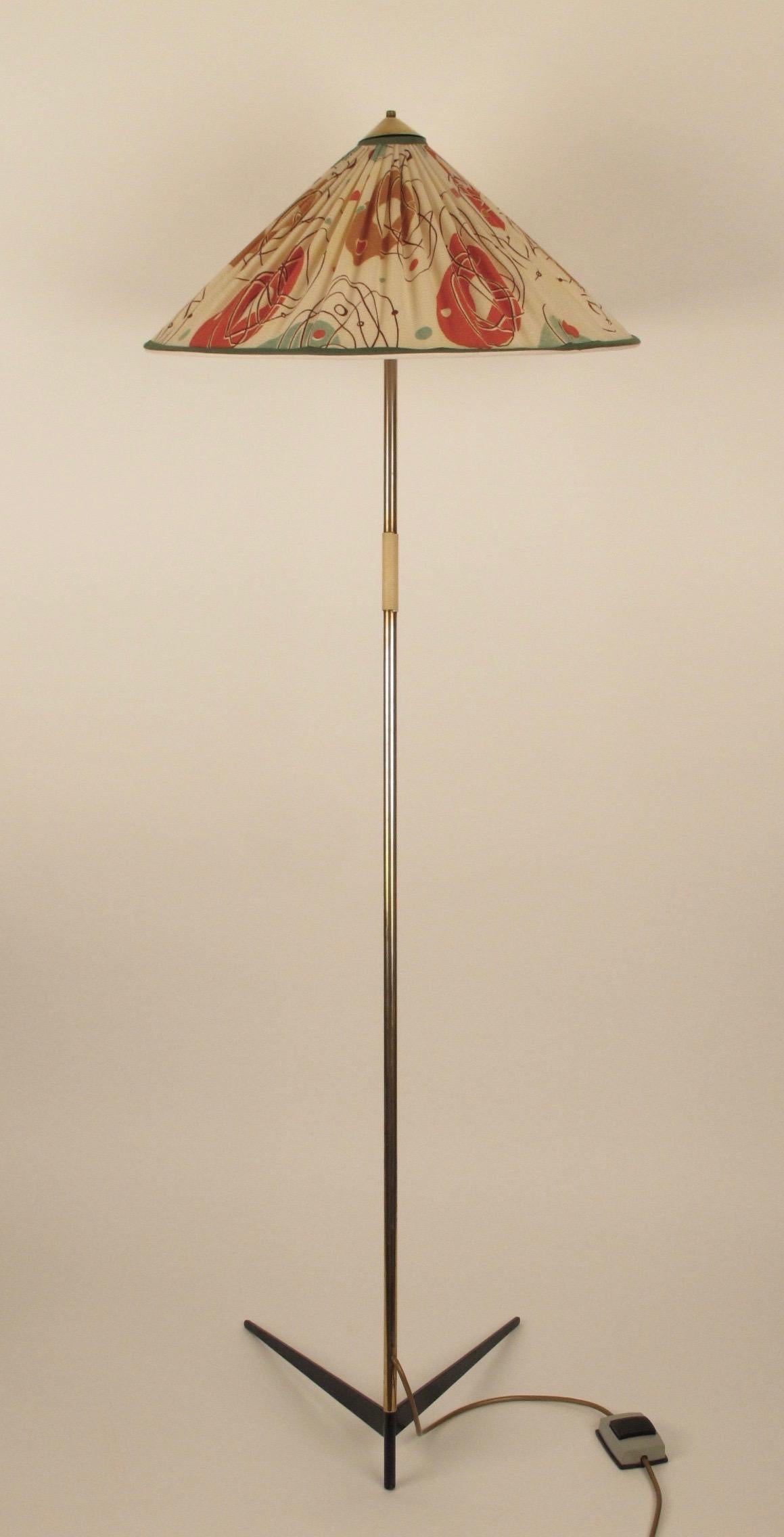 Austrian Mid Century Floor Lamp from Rupert Nikoll, Austria For Sale