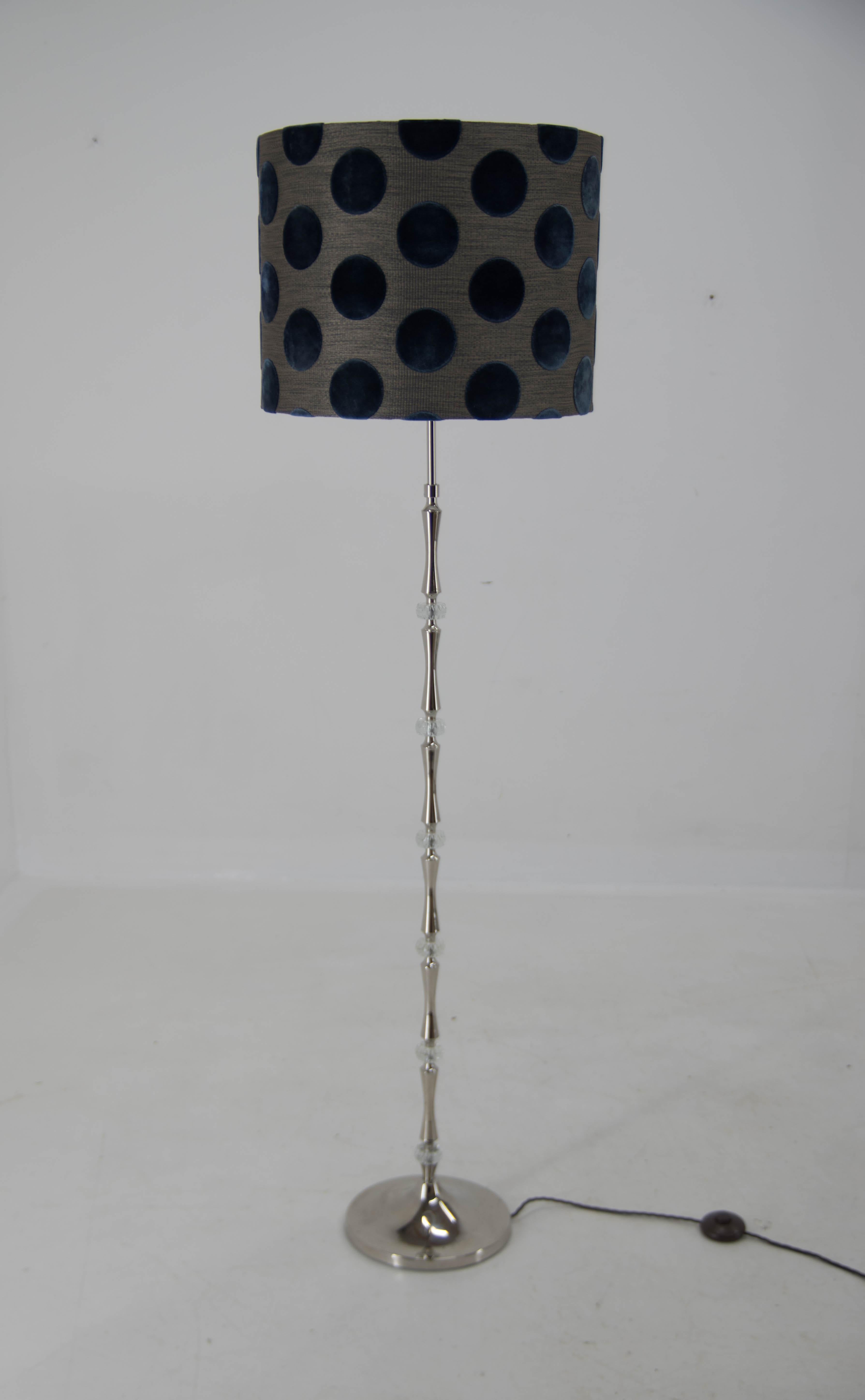Textile Mid-Century Floor Lamp, Germany, 1970s For Sale