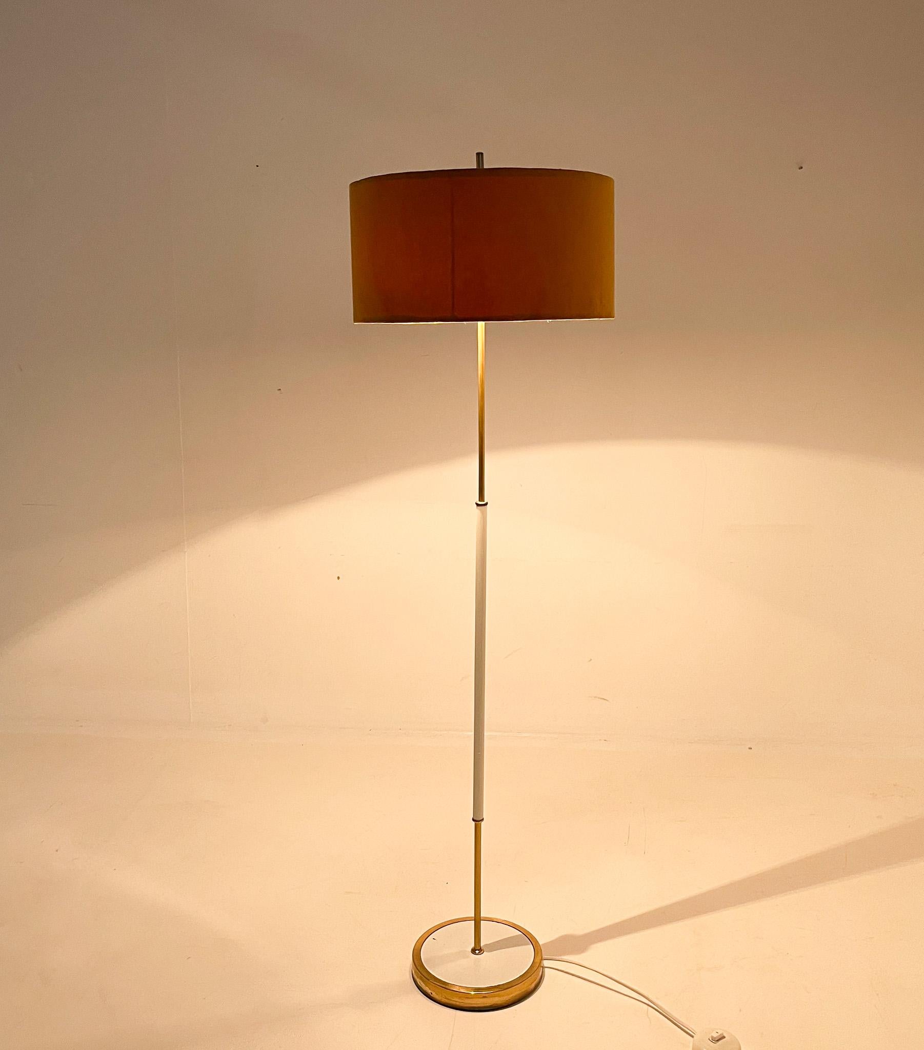 Mid-Century Modern Mid Century Floor Lamp, Germany, 1970's, New Handmade Lampshade For Sale