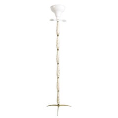 Floor Lamp Gio Ponti attributed, Bronze Stem, Inserts Ceramic Sesto Fiorentino