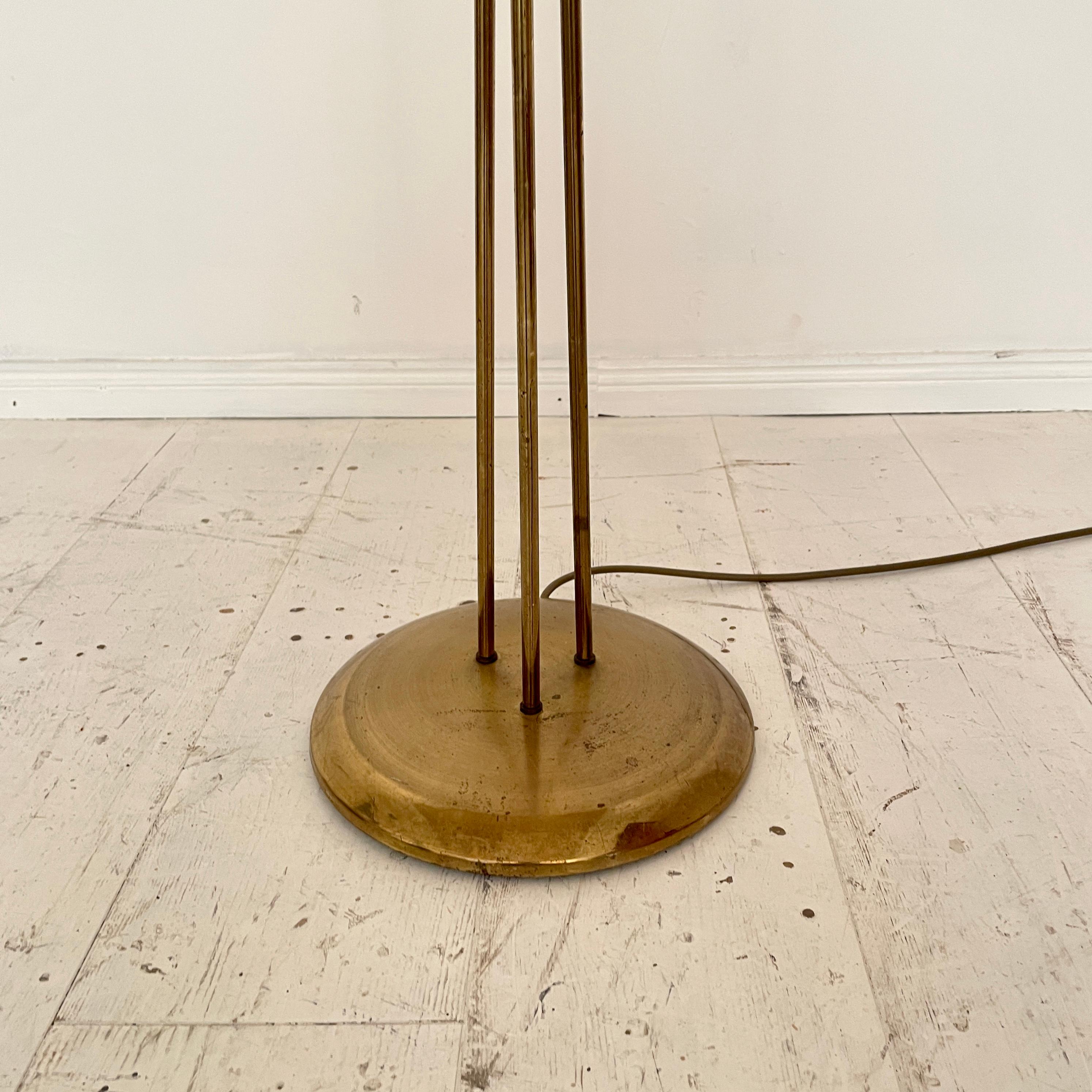 Mid-Century Floor Lamp in Brass with Three Movable Arms, 1952 For Sale 2