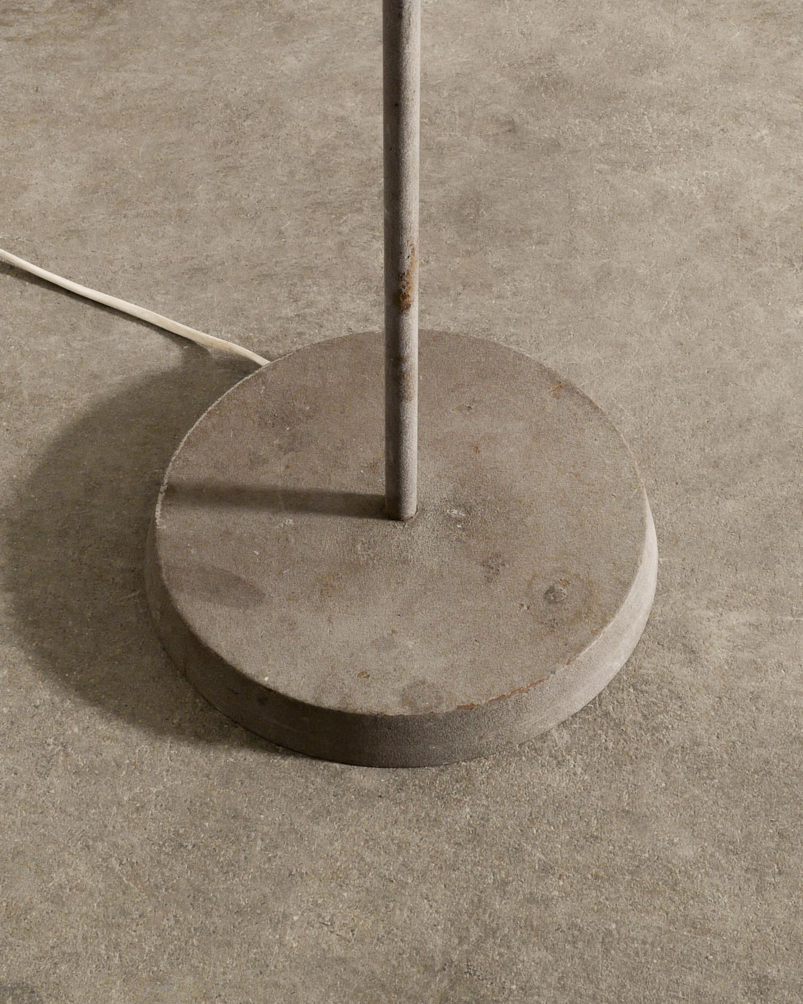 Mid-20th Century Mid Century Floor Lamp in Grey Metal by Harald Notini For Böhlmarks, 1930s For Sale