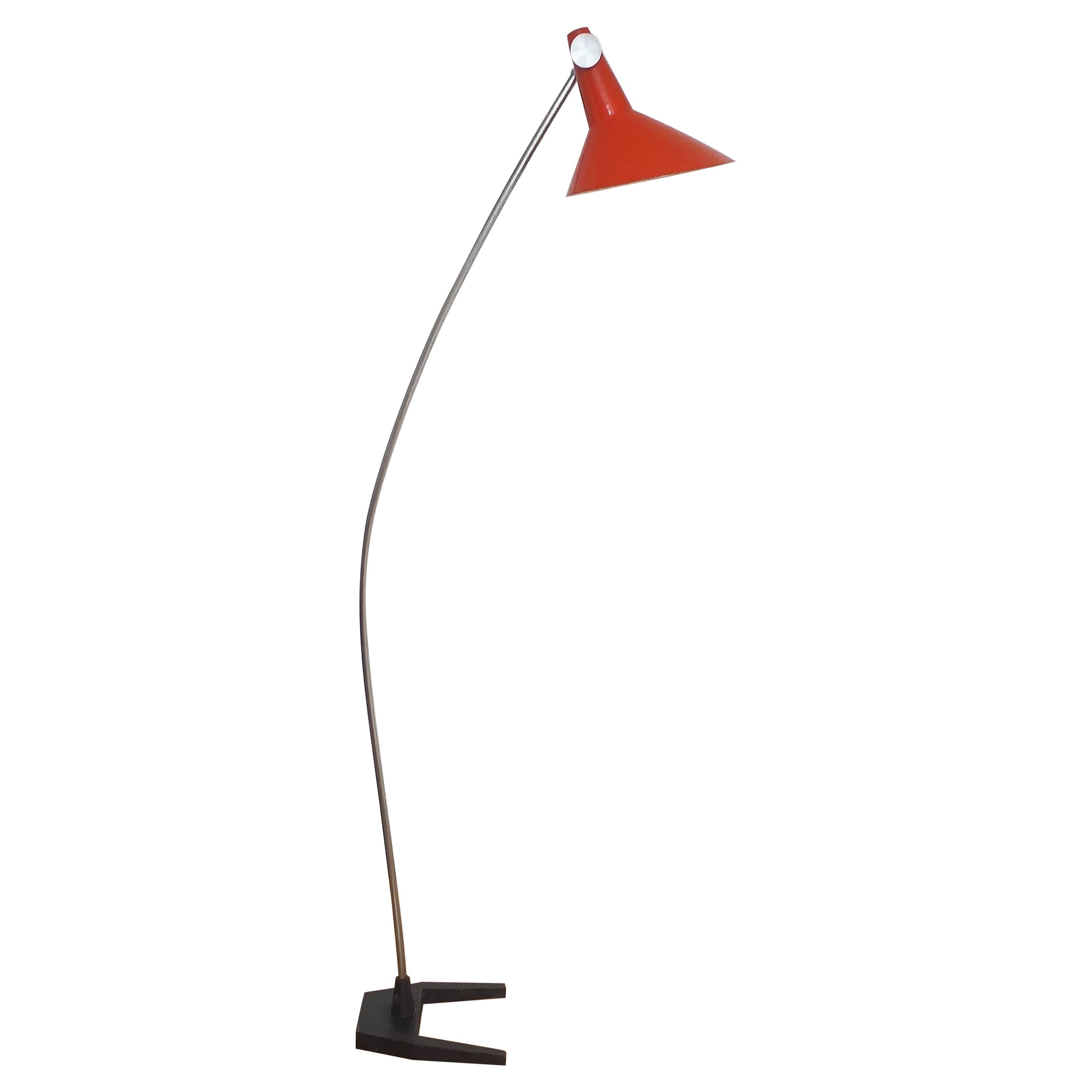 1 of 2 Italian Minimalist Design Floor Lamp Brass MidCentury Stilnovo
