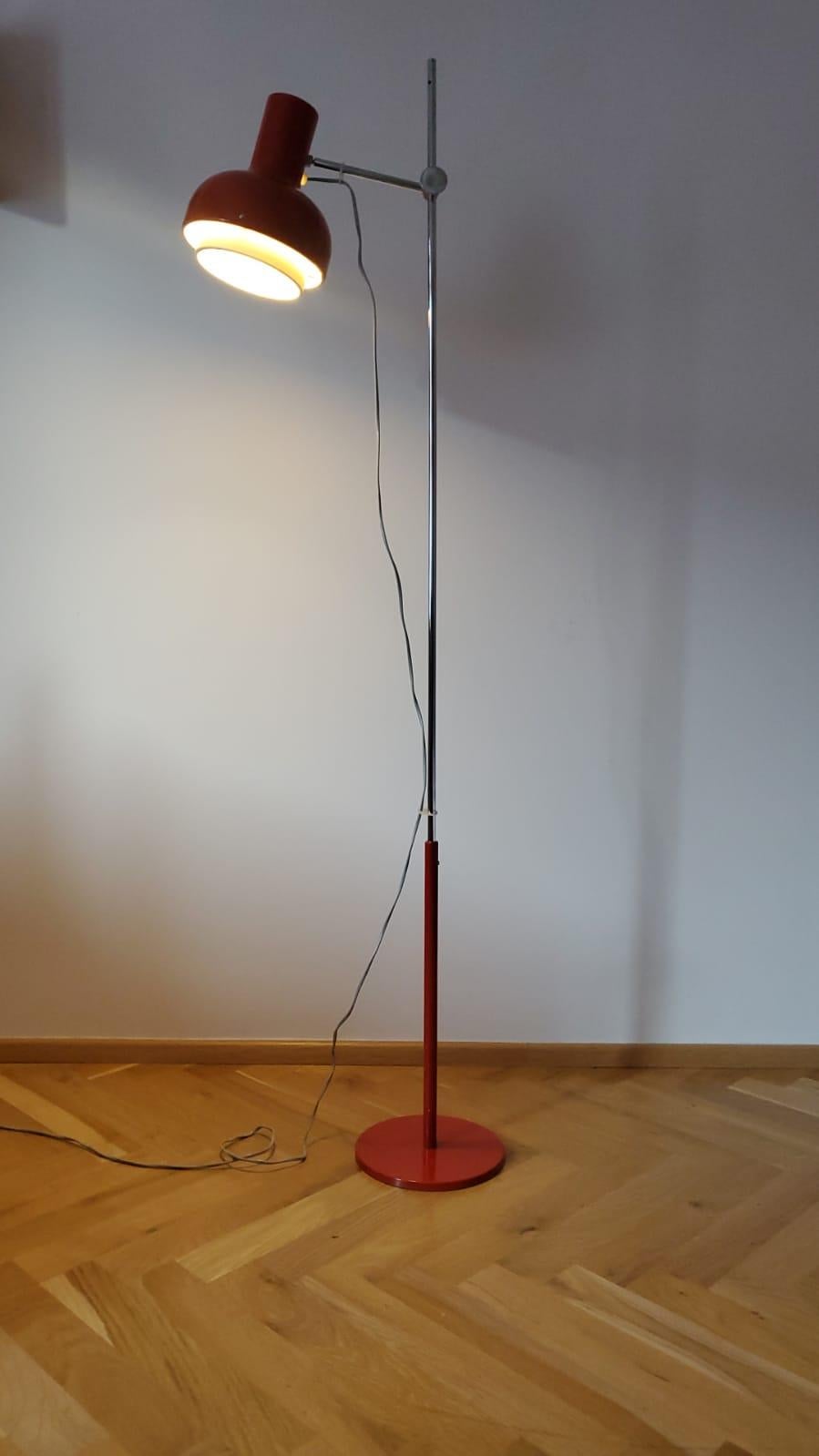 Lacquered Mid Century Floor Lamp Napako, Josef Hurka, 1970s For Sale