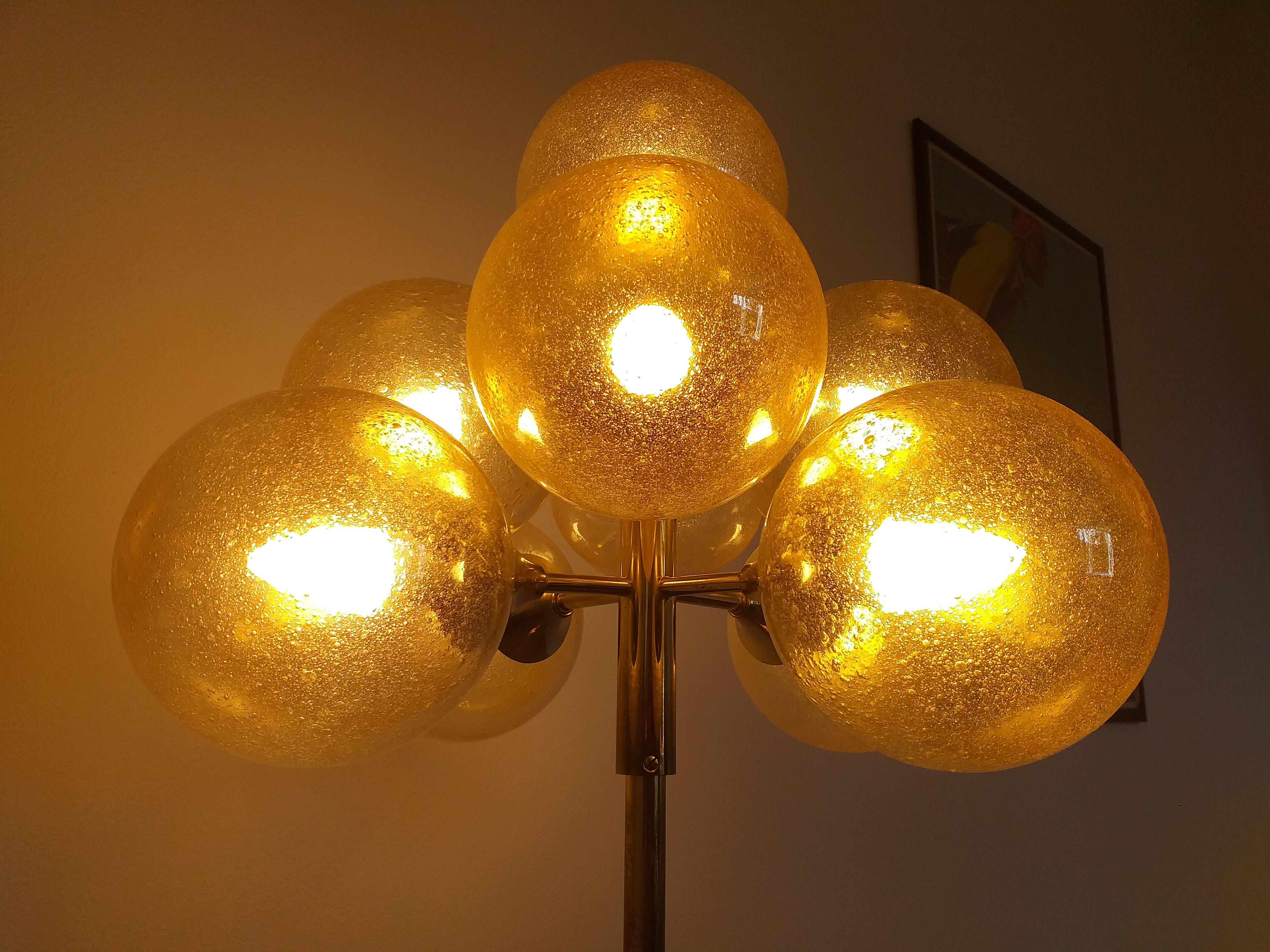 Brass Mid Century Floor Lamp Sputnik, Germany, 1970s For Sale
