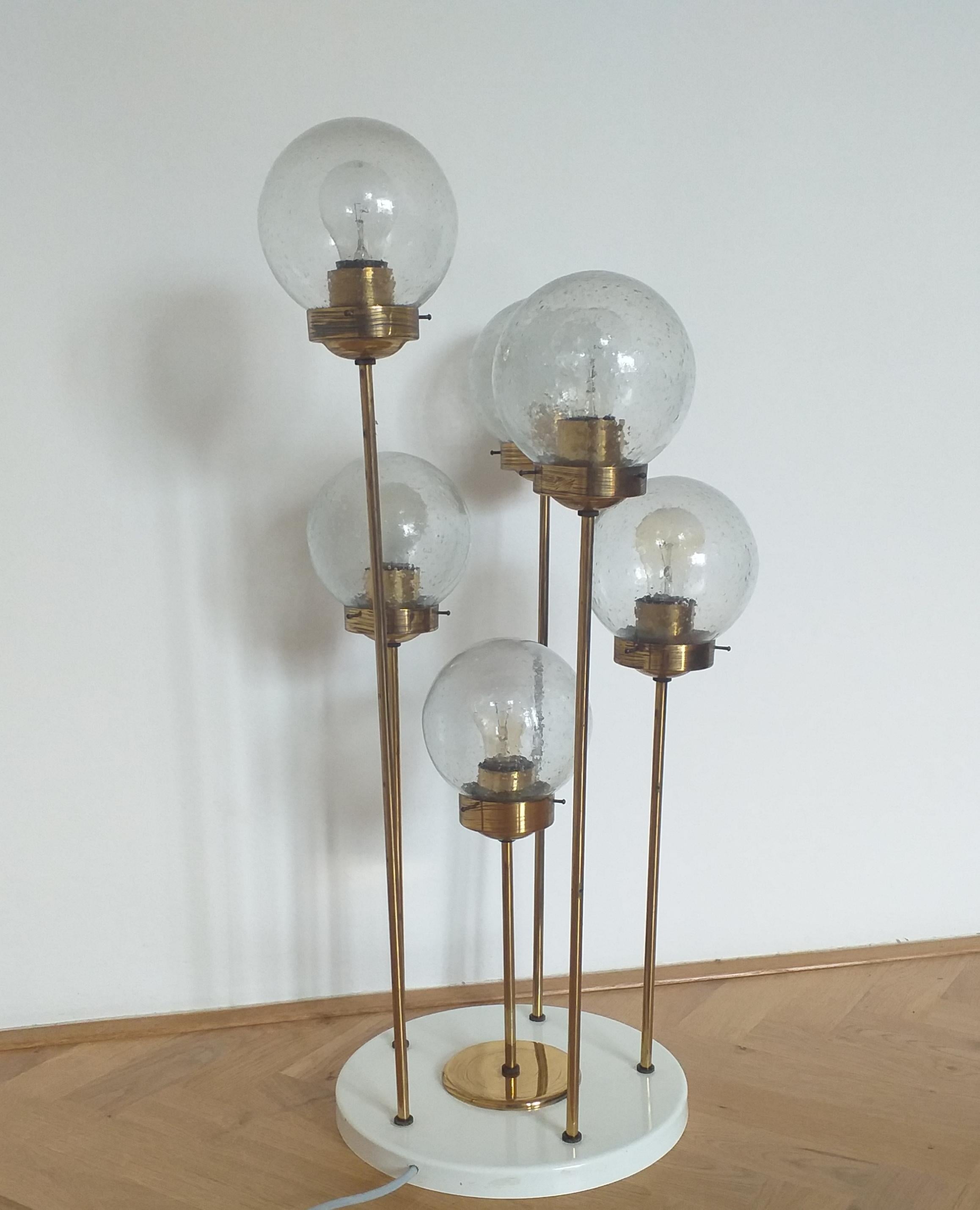 Midcentury Floor Lamp Sputnik, Kamenicky Senov, 1970s For Sale 3