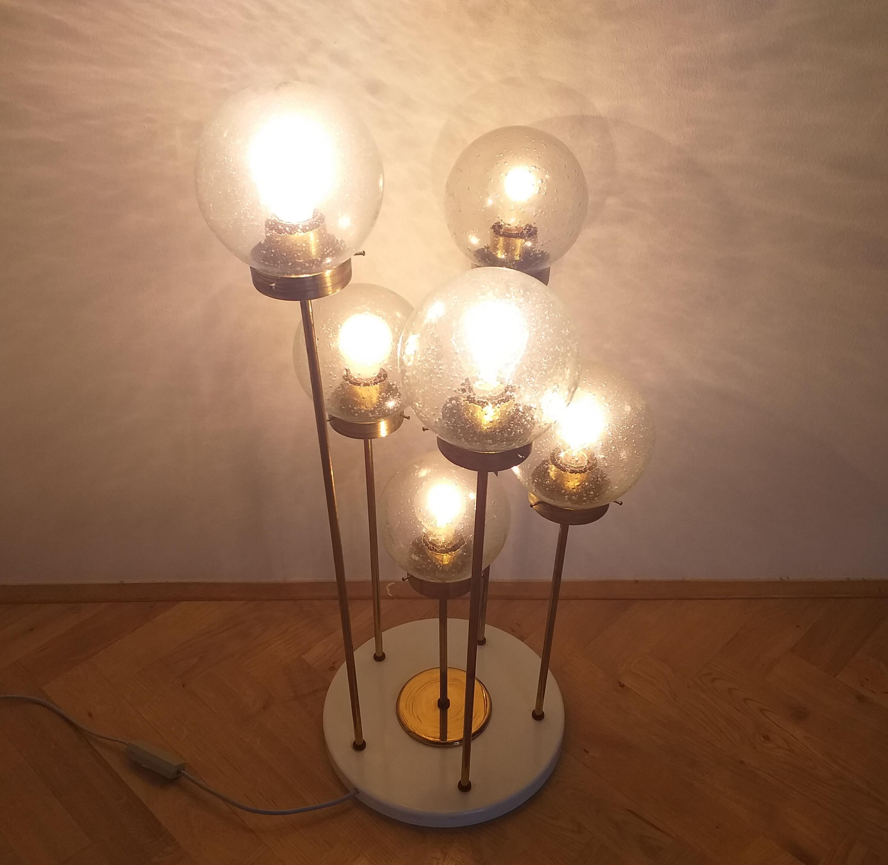 Midcentury Floor Lamp Sputnik, Kamenicky Senov, 1970s In Good Condition For Sale In Praha, CZ