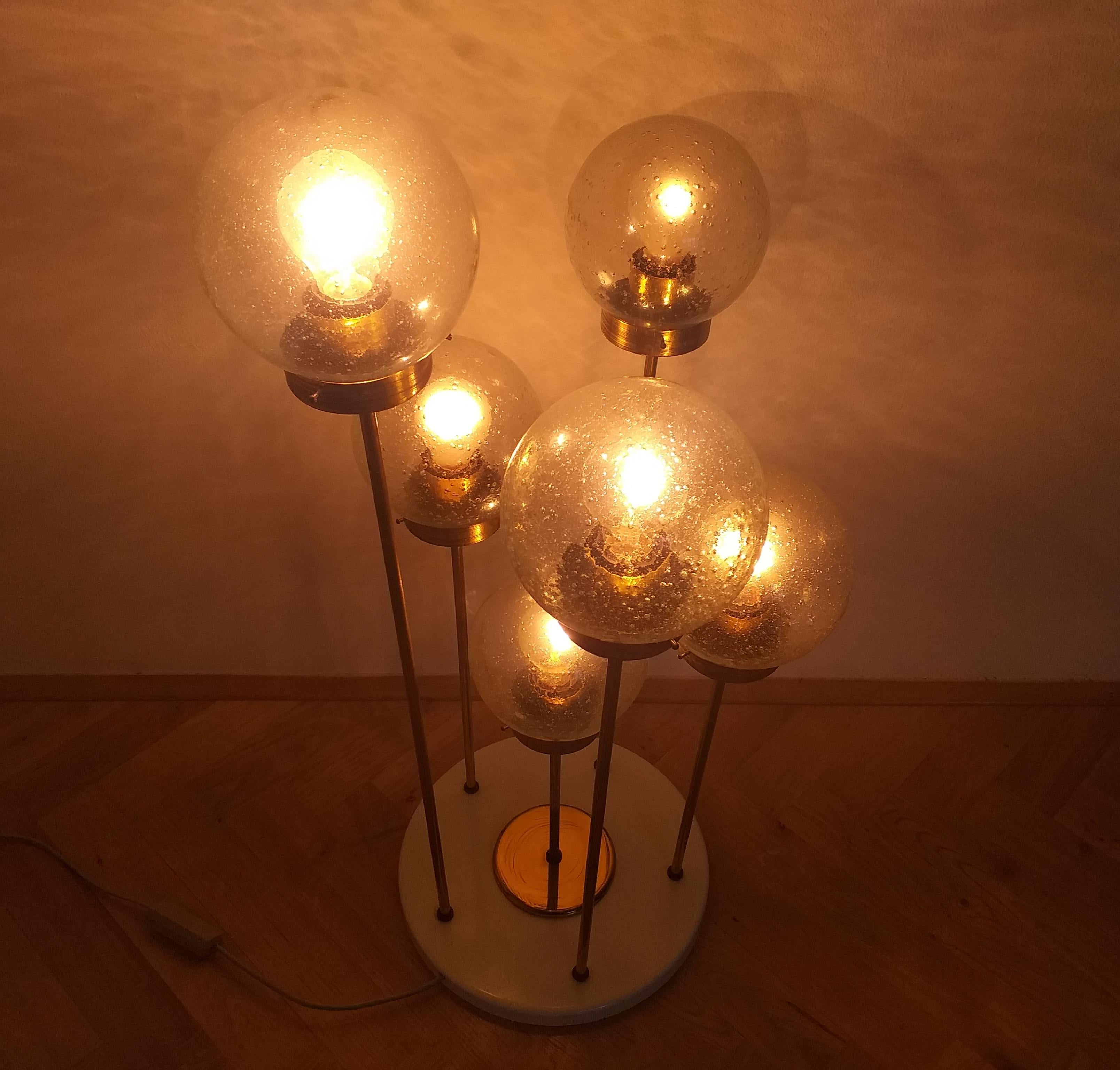 Midcentury Floor Lamp Sputnik, Kamenicky Senov, 1970s For Sale 1