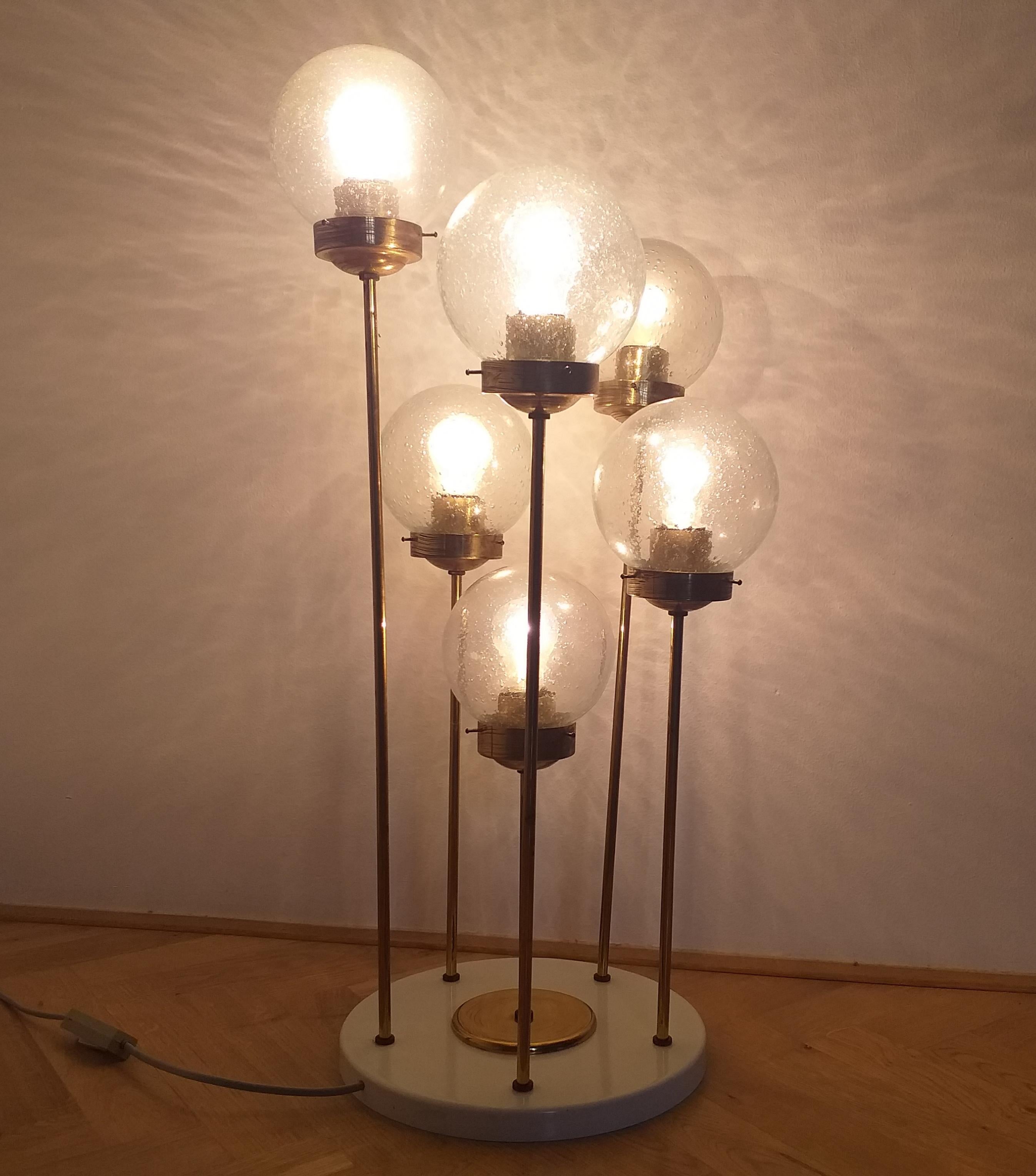 Midcentury Floor Lamp Sputnik, Kamenicky Senov, 1970s For Sale 2