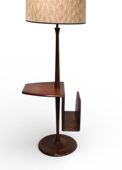 Mesa lámpara de pie de mediados de siglo con revistero de Laurel Lam p Co. c. 1950/60's