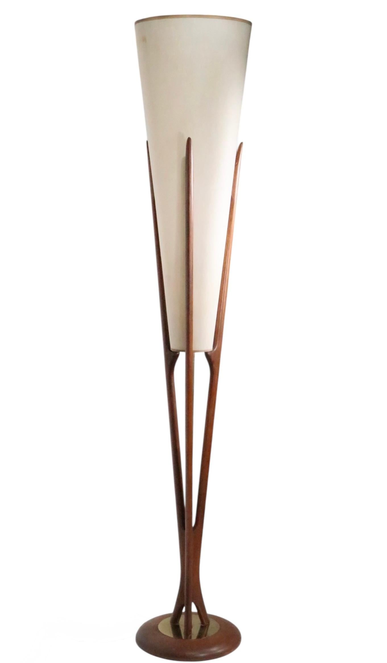 Mid Century Floor Lamp Torchere Model 1525 by Arthur Jacobs for Modeline c 1950s For Sale 1