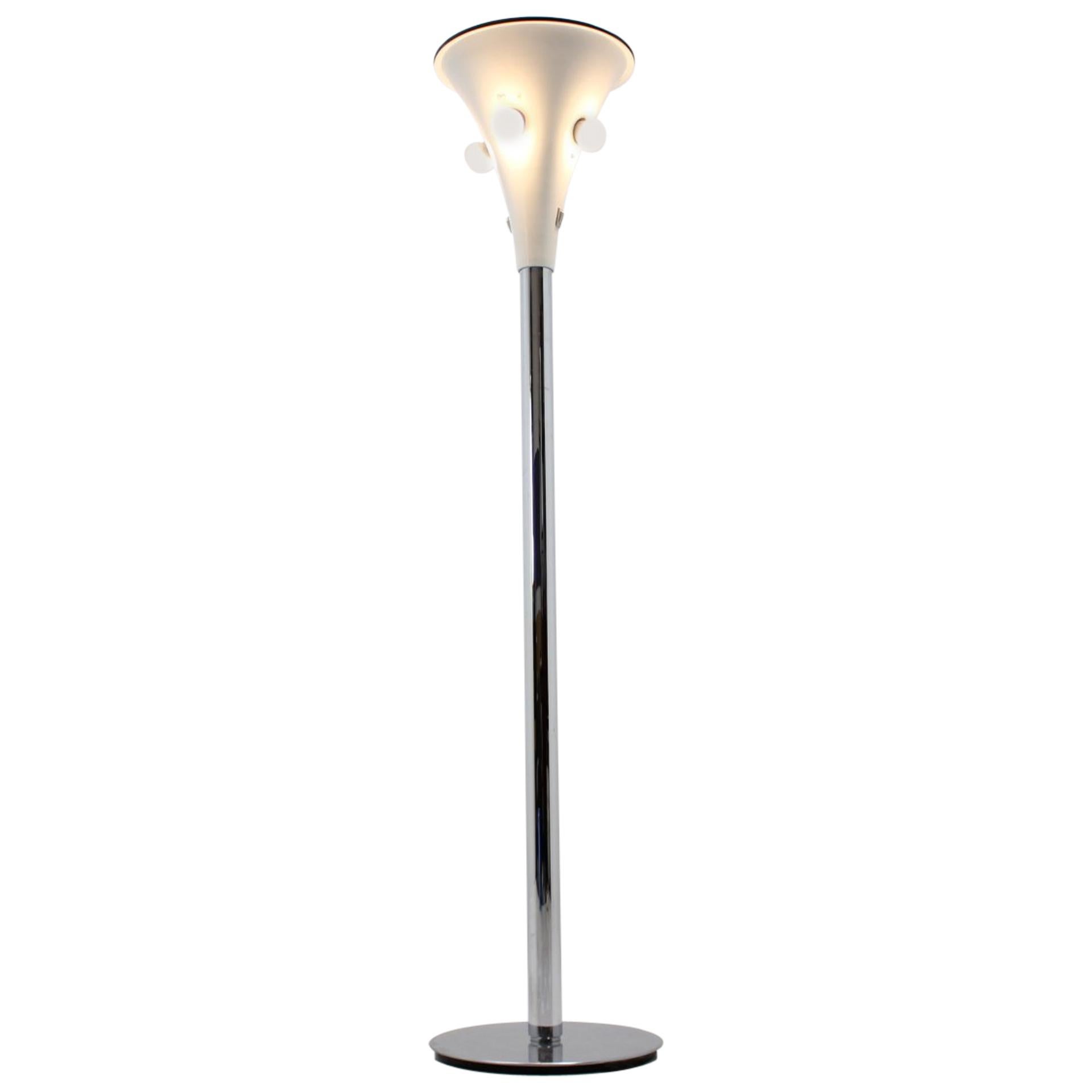 Midcentury Floor Lamp, Uplighter, Staff, 1970s For Sale