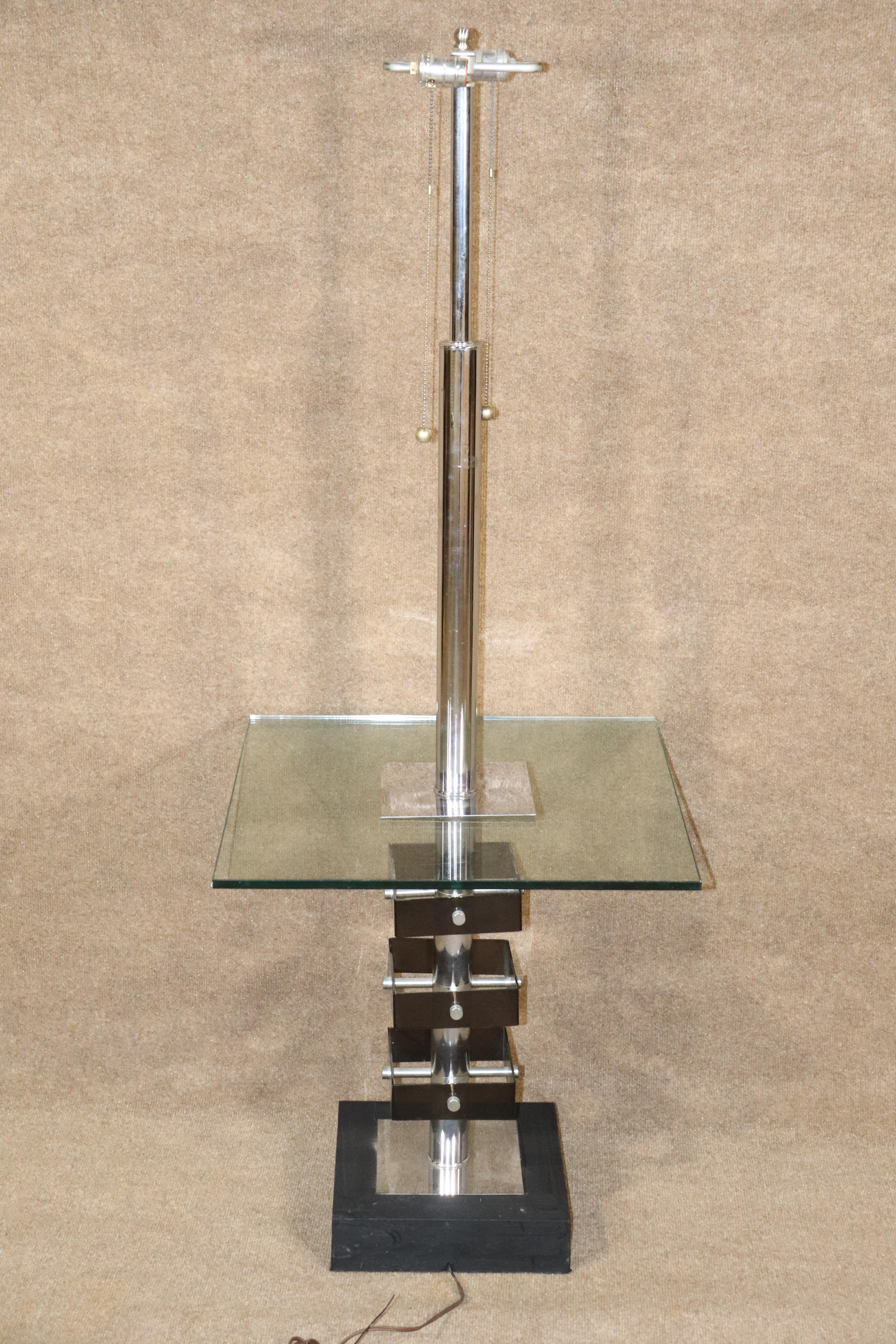 Midcentury Floor Lamp W/ Table For Sale 1