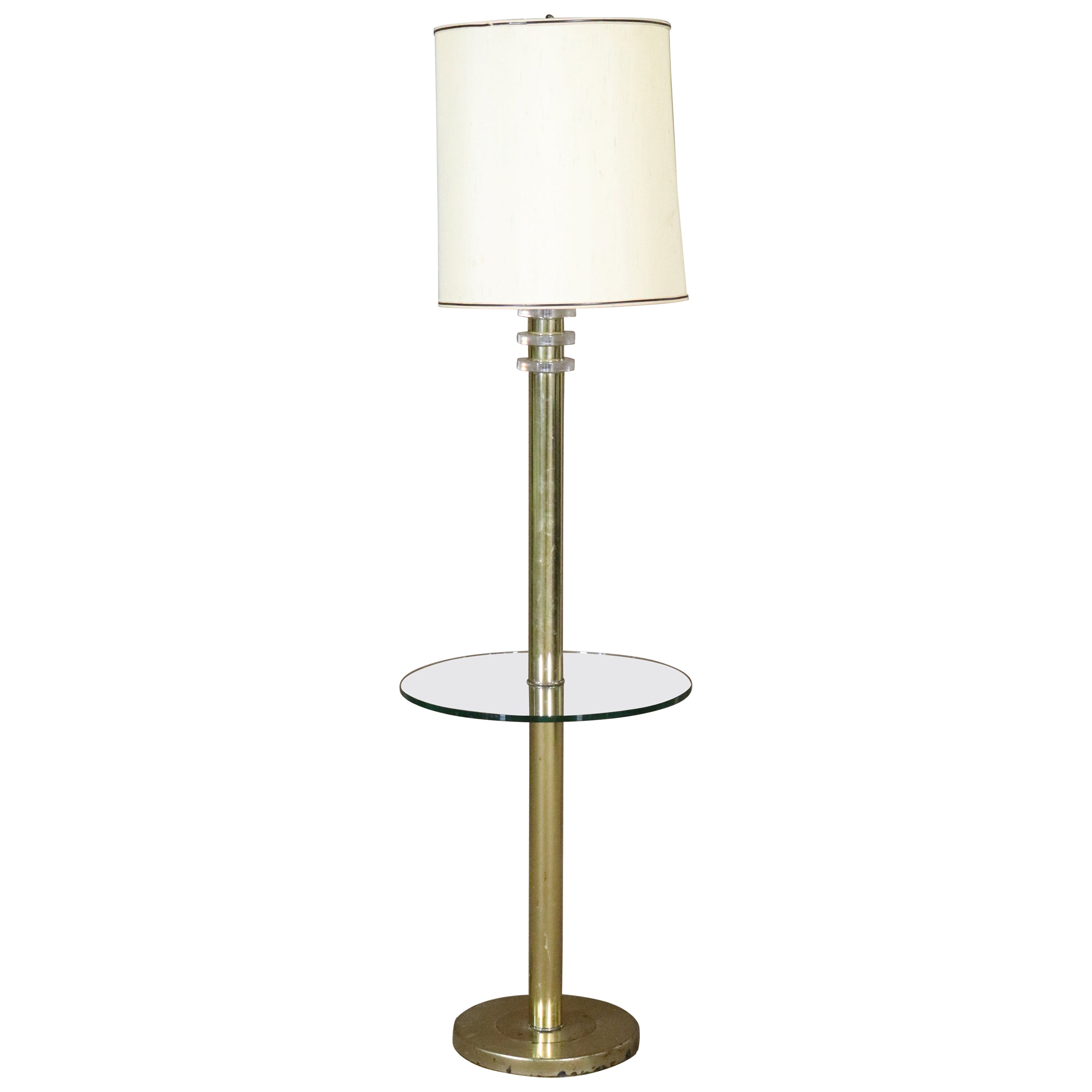 Lampada da terra con tavolo di metà secolo
