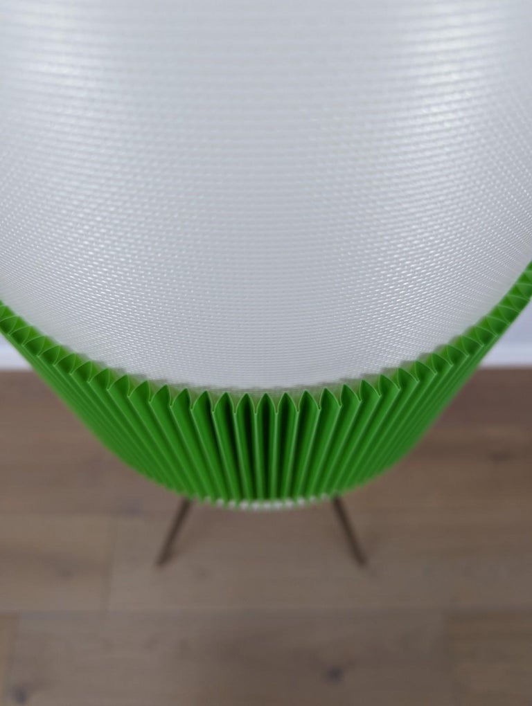 MidCentury Floor Lamp with a Chrome Tripod Base, Green For Sale at 1stDibs