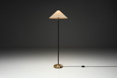 Mid-Century Floor Lamp with Brass Details, Europe 1950s