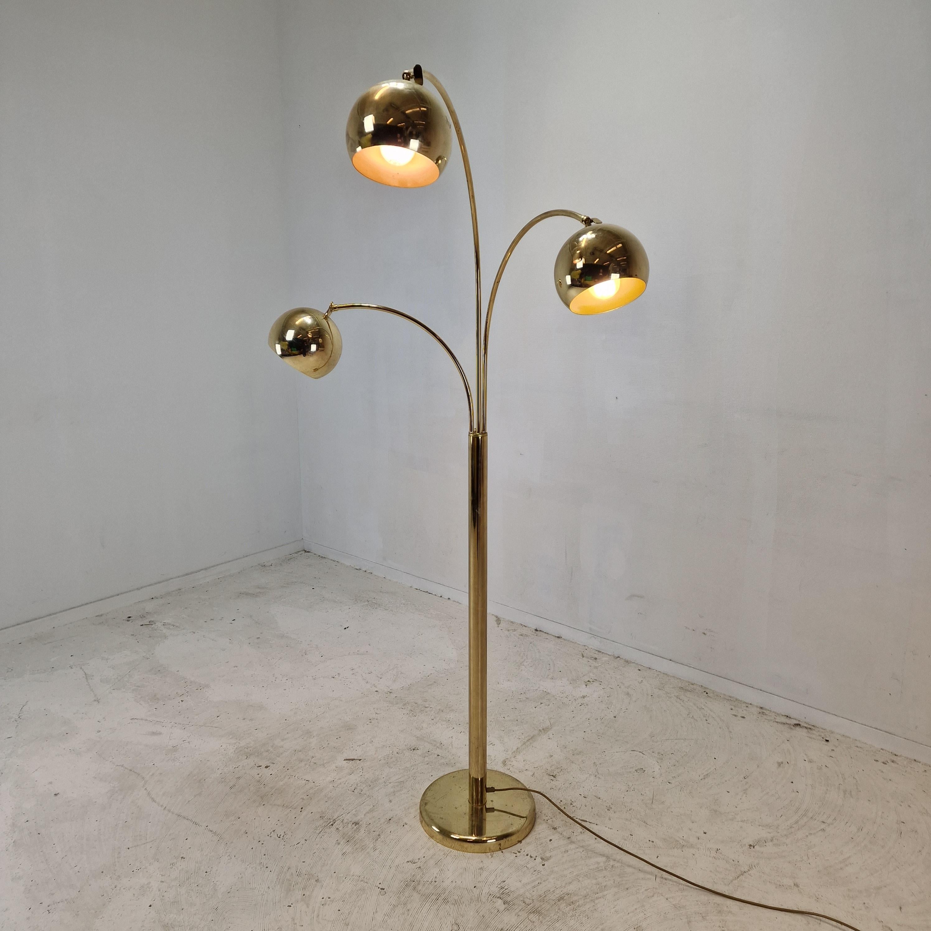 Mid-Century Modern Mid Century Floor Lamp With Brass, Germany 1970's For Sale