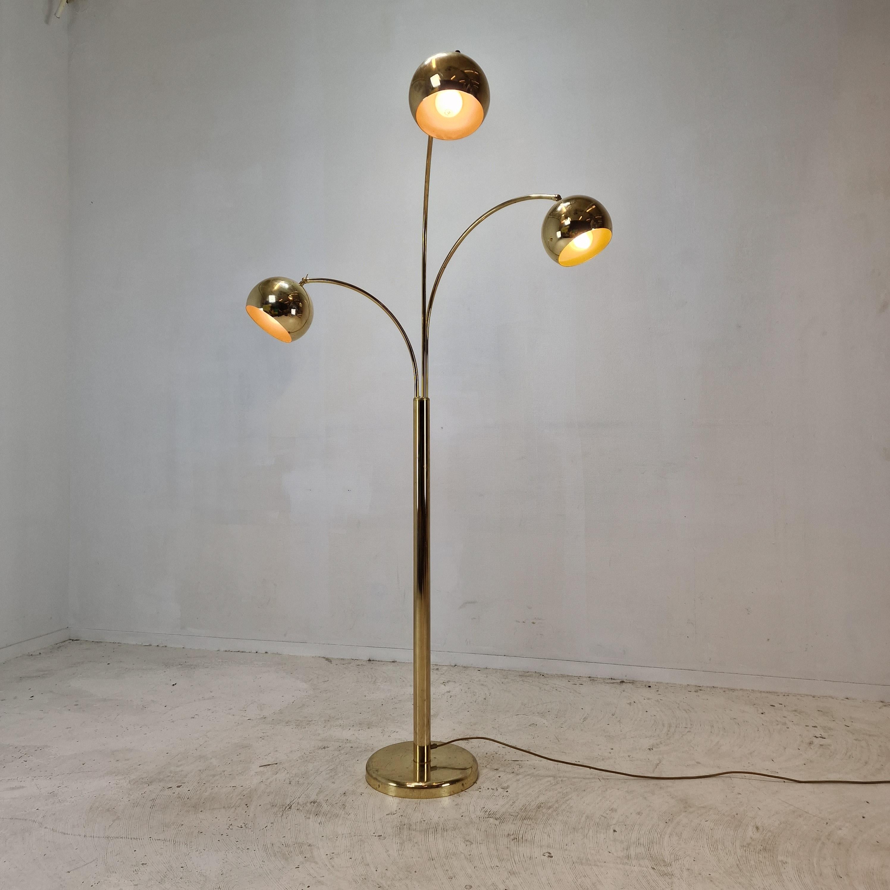 Late 20th Century Mid Century Floor Lamp With Brass, Germany 1970's For Sale