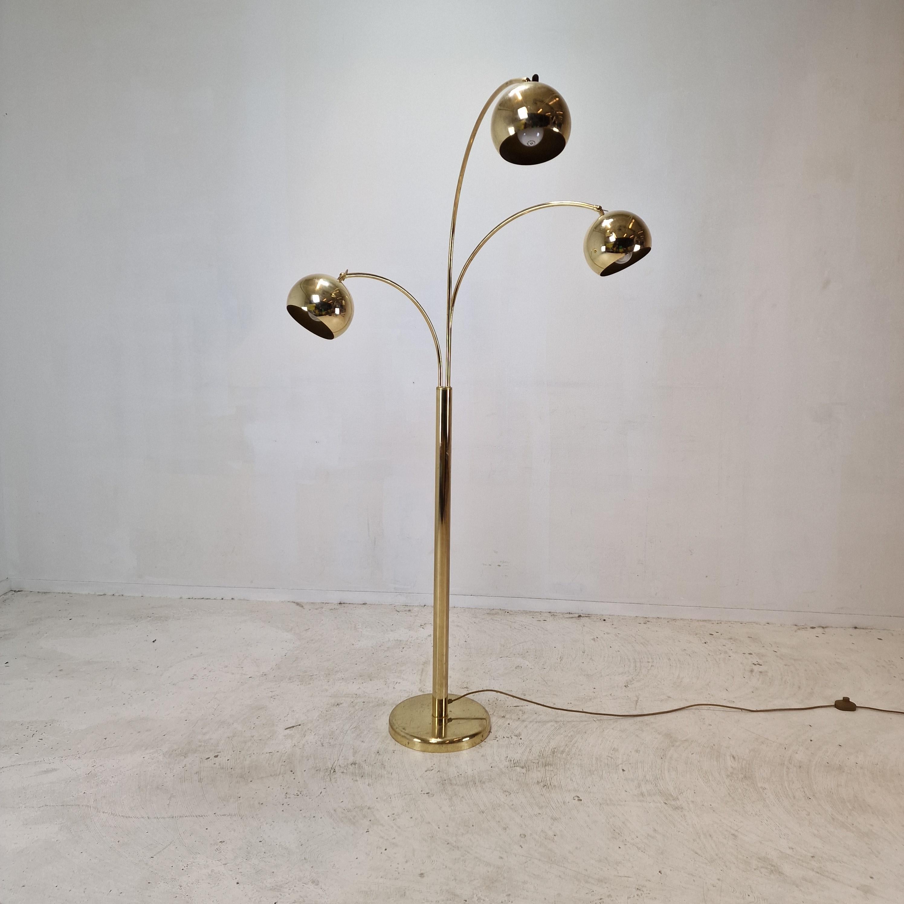 Mid Century Floor Lamp With Brass, Germany 1970's For Sale 1