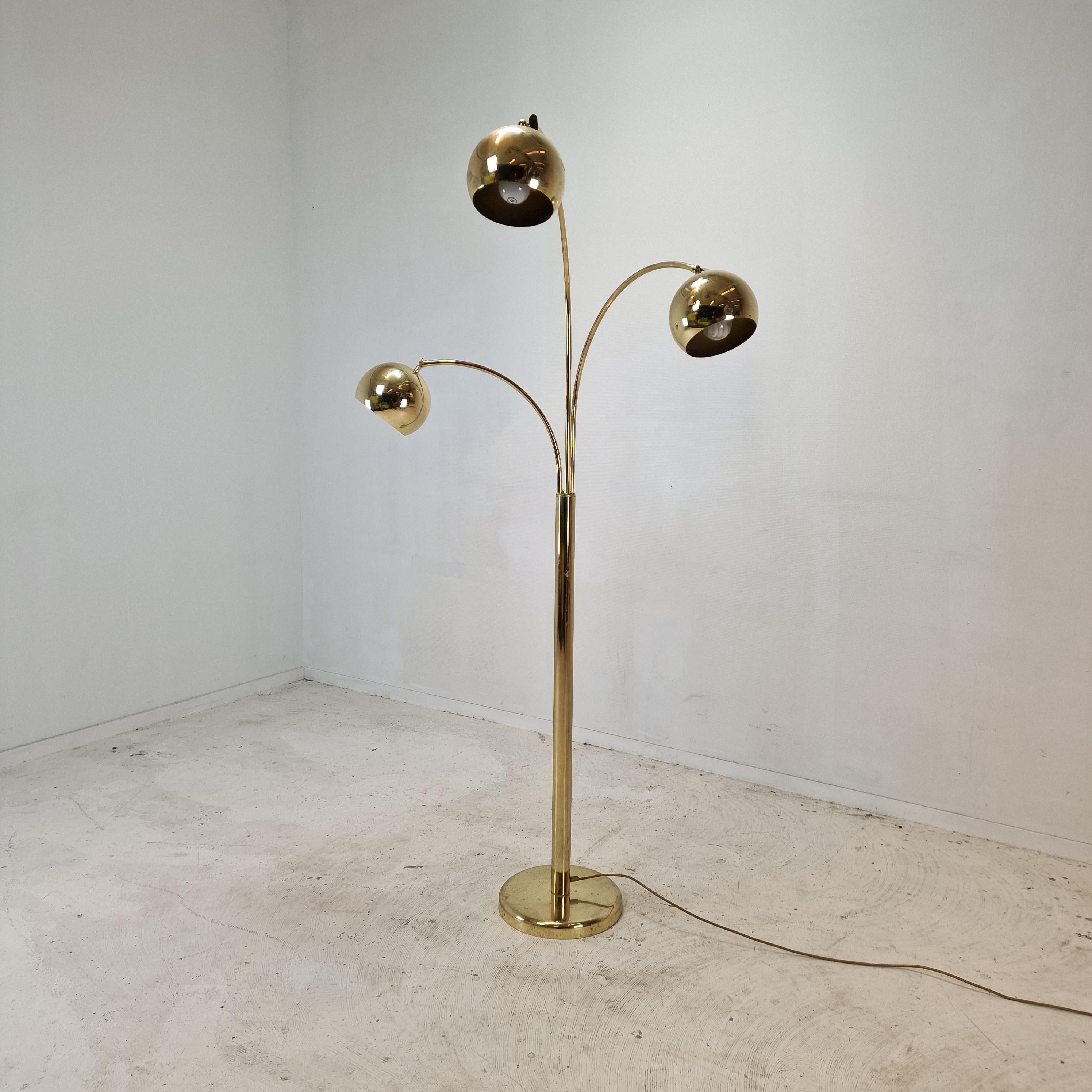 Mid Century Floor Lamp With Brass, Germany 1970's For Sale 2