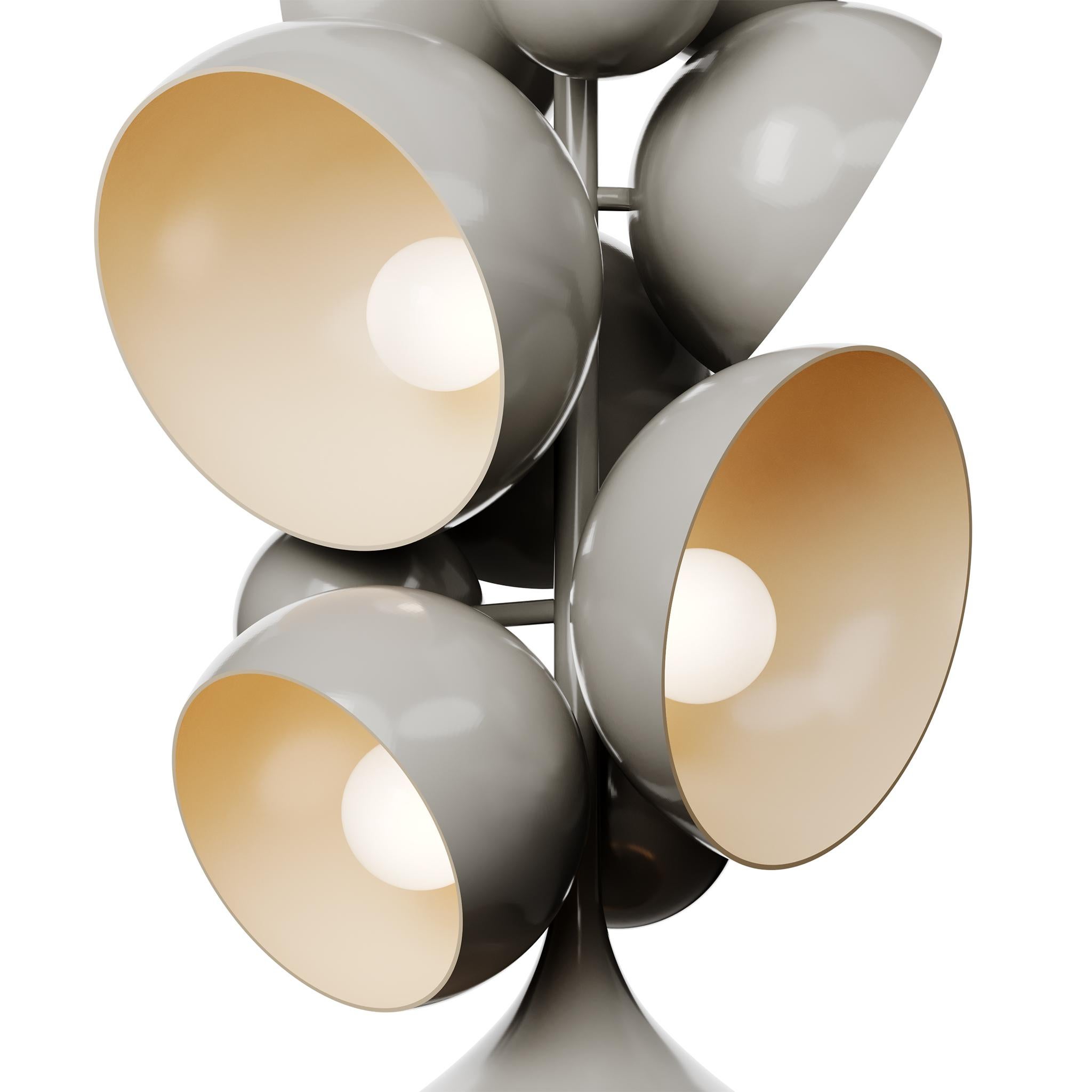 Mid Century Floor Lamp with Iconic Eyeball Shades in Brass and  Lacquered Gloss For Sale 1