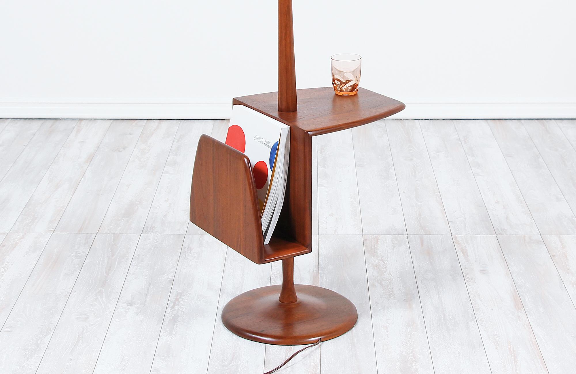 Mid-Century Floor Lamp with Magazine Tray by Laurel 2