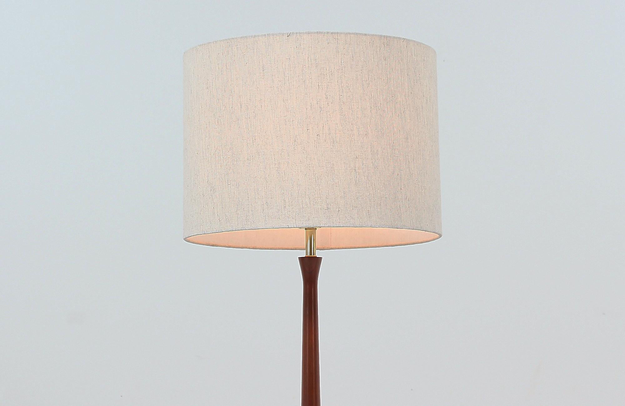 American Mid-Century Floor Lamp with Magazine Tray by Laurel