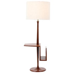 Mid-Century Floor Lamp with Magazine Tray by Laurel
