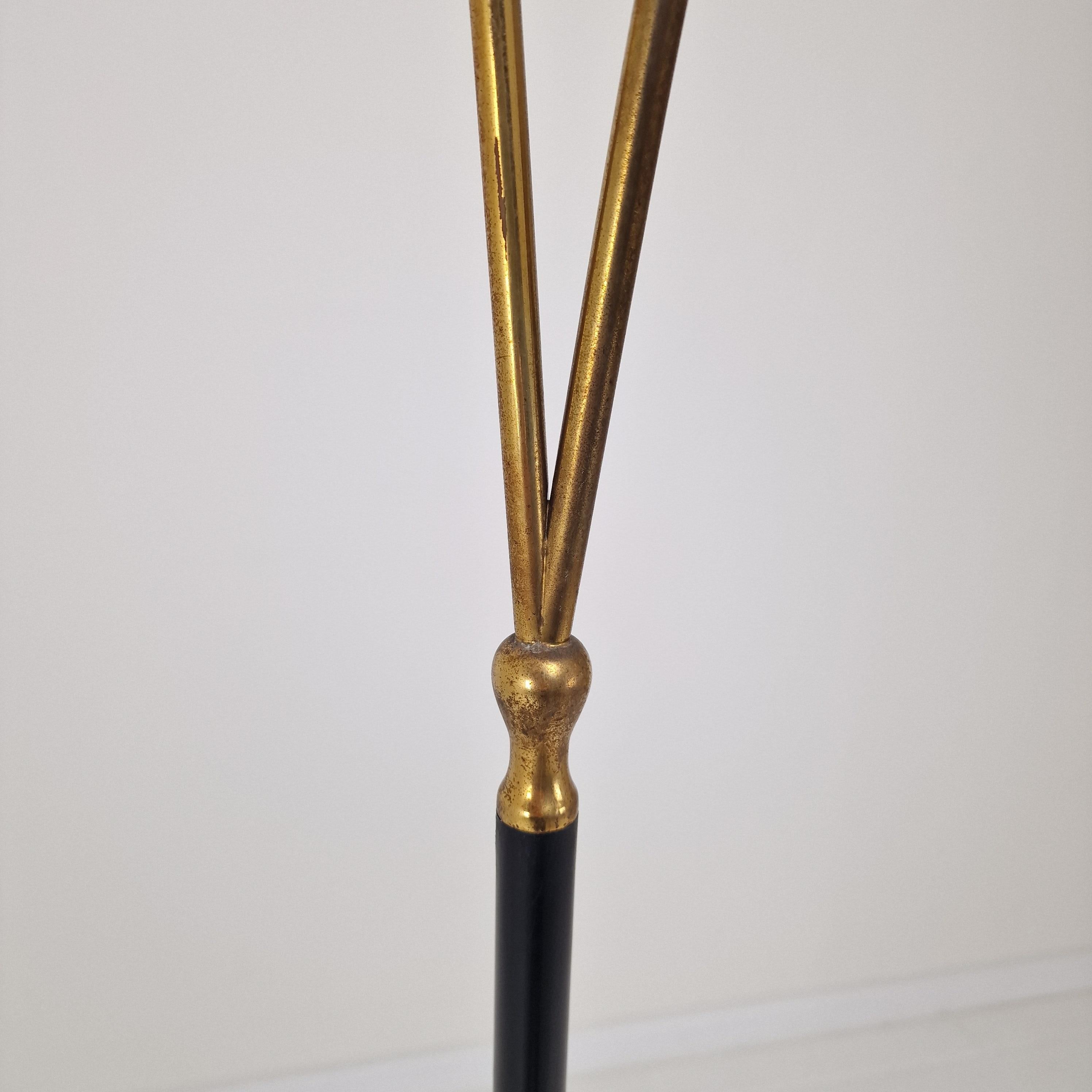 Mid Century Floor Lamp with Marble Foot and Opaline Glass, Italy 1960's For Sale 7
