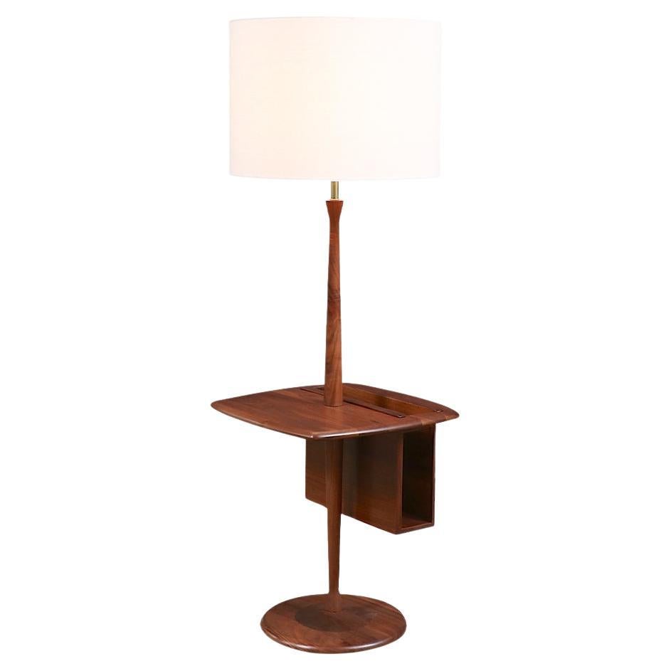 Mid-Century Floor Lamp with Removable Book Tray by Laurel