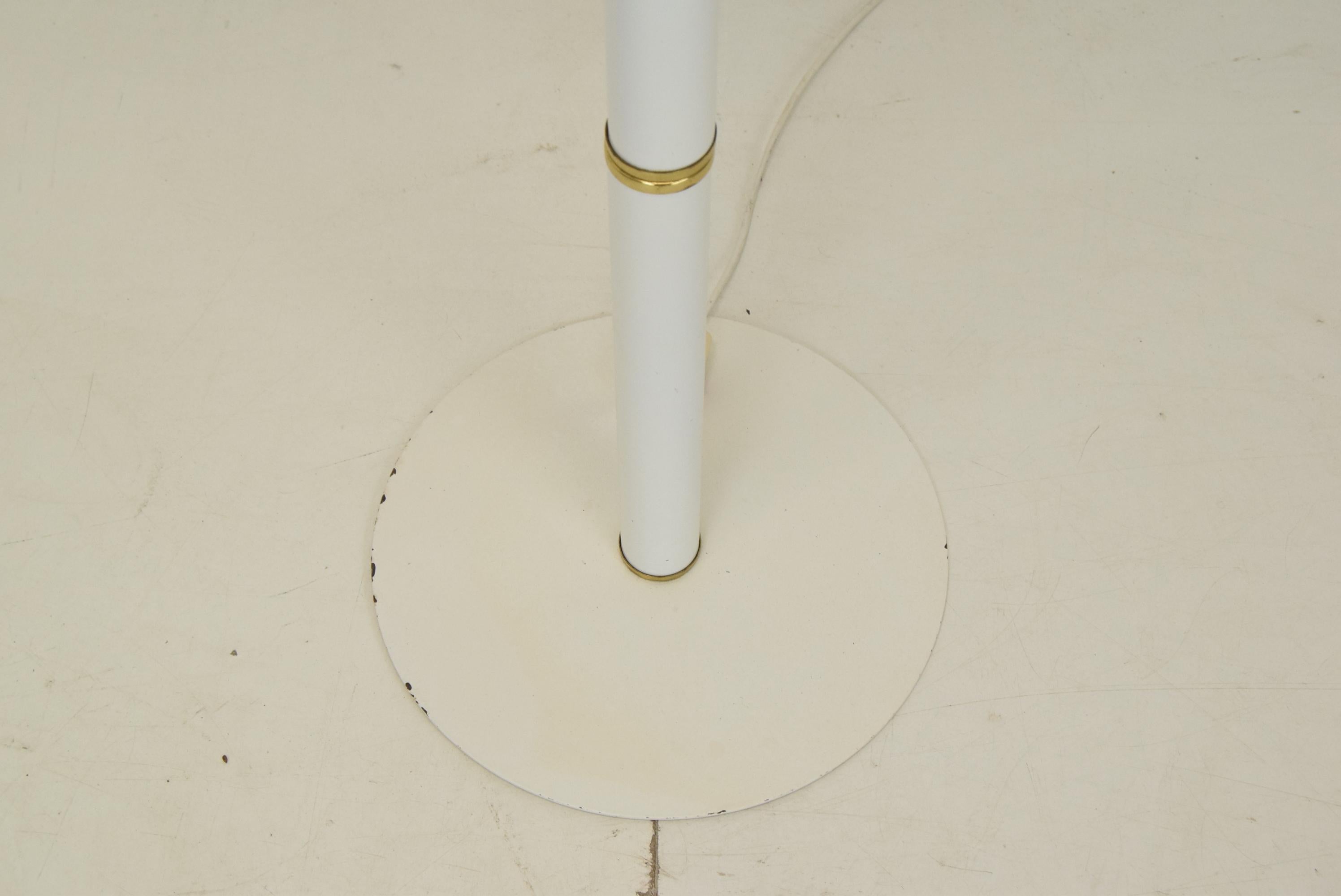Milk Glass Mid-century Floor Lamp, 1970's For Sale