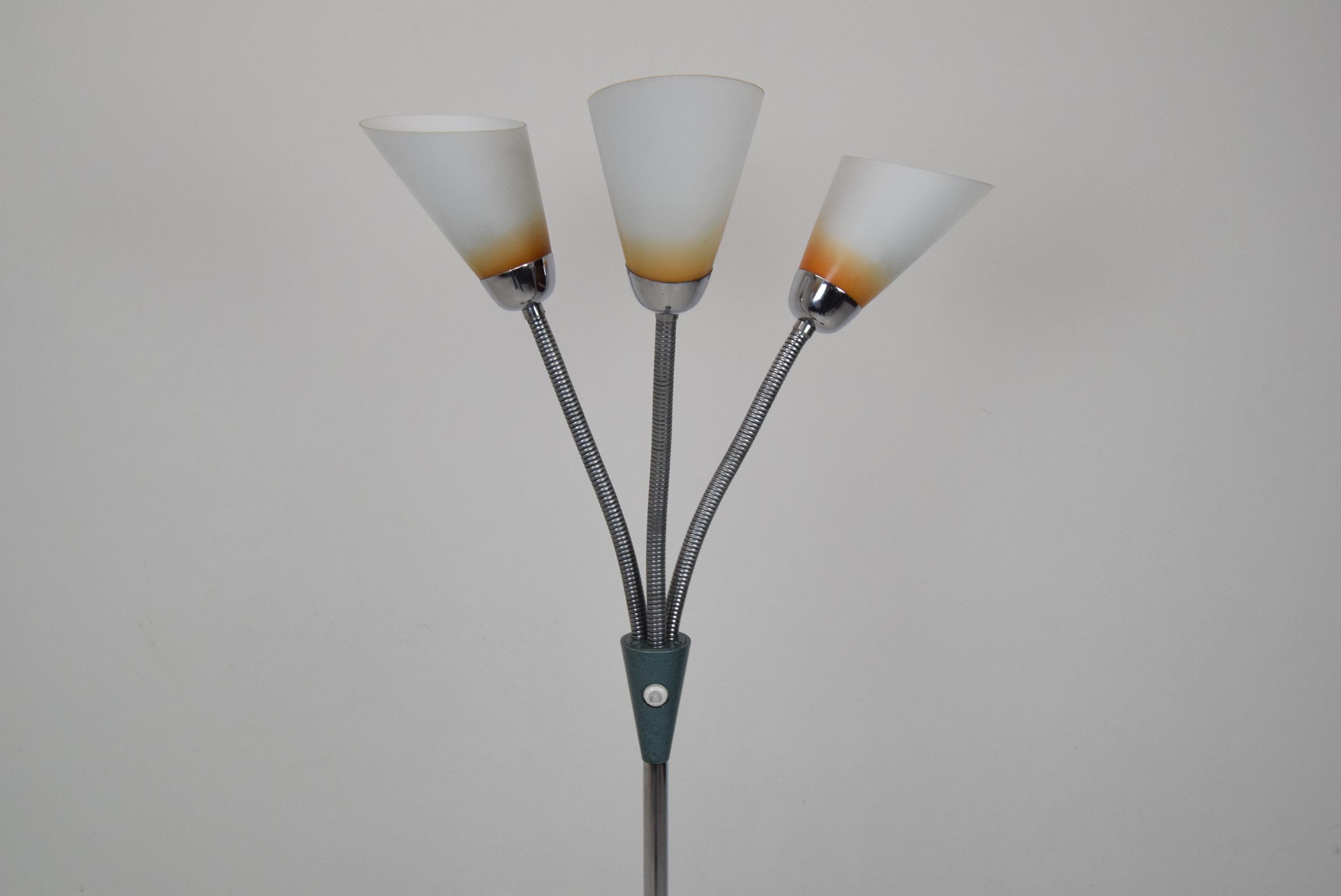 Czech Mid-Century Floor Lamp, Adjustable Shades, 1960's For Sale