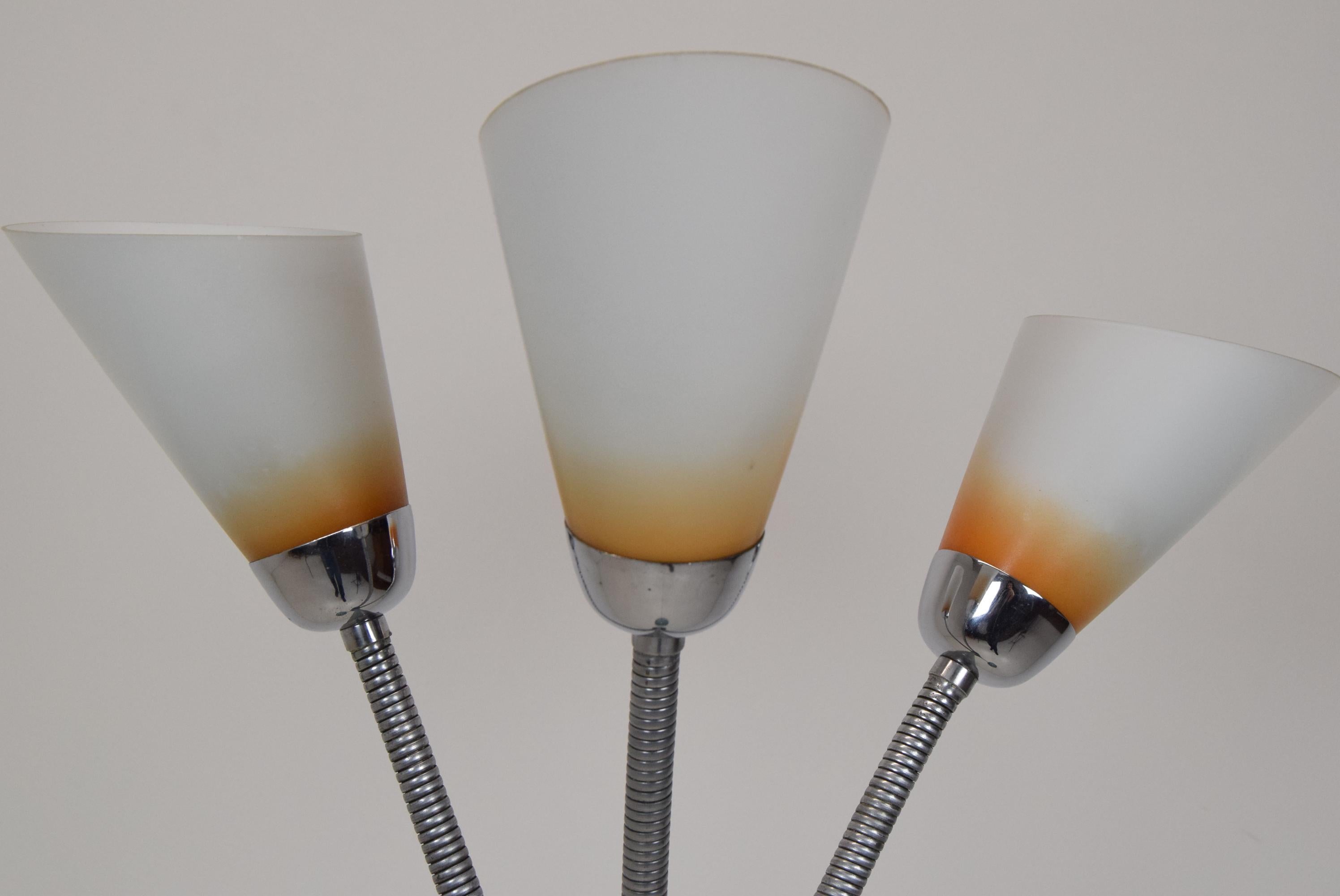 Metal Mid-Century Floor Lamp, Adjustable Shades, 1960's For Sale