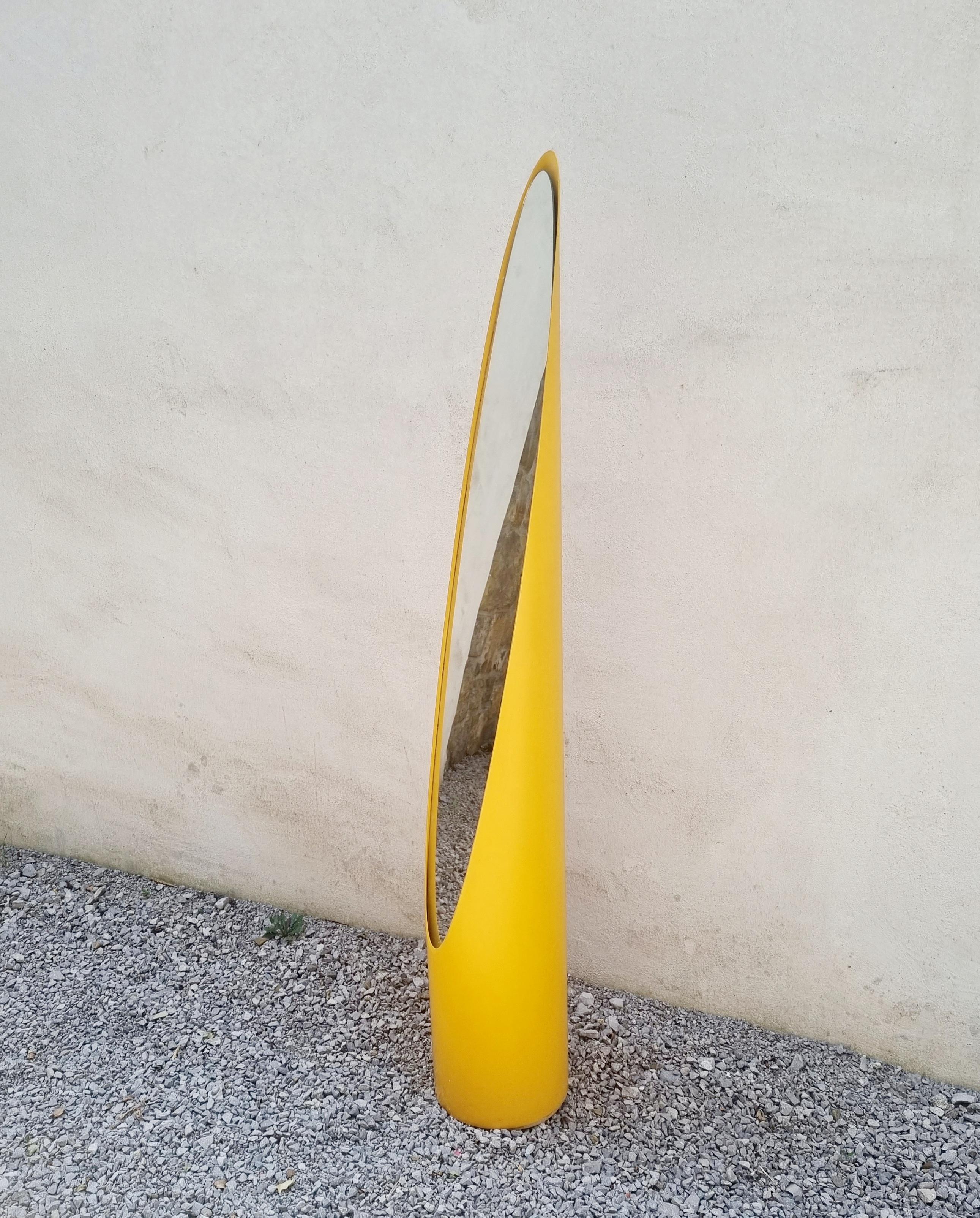 Mid Century Floor Mirror, Model Unghia Designed by Rodolfo Bonetto, Italy 70s 4