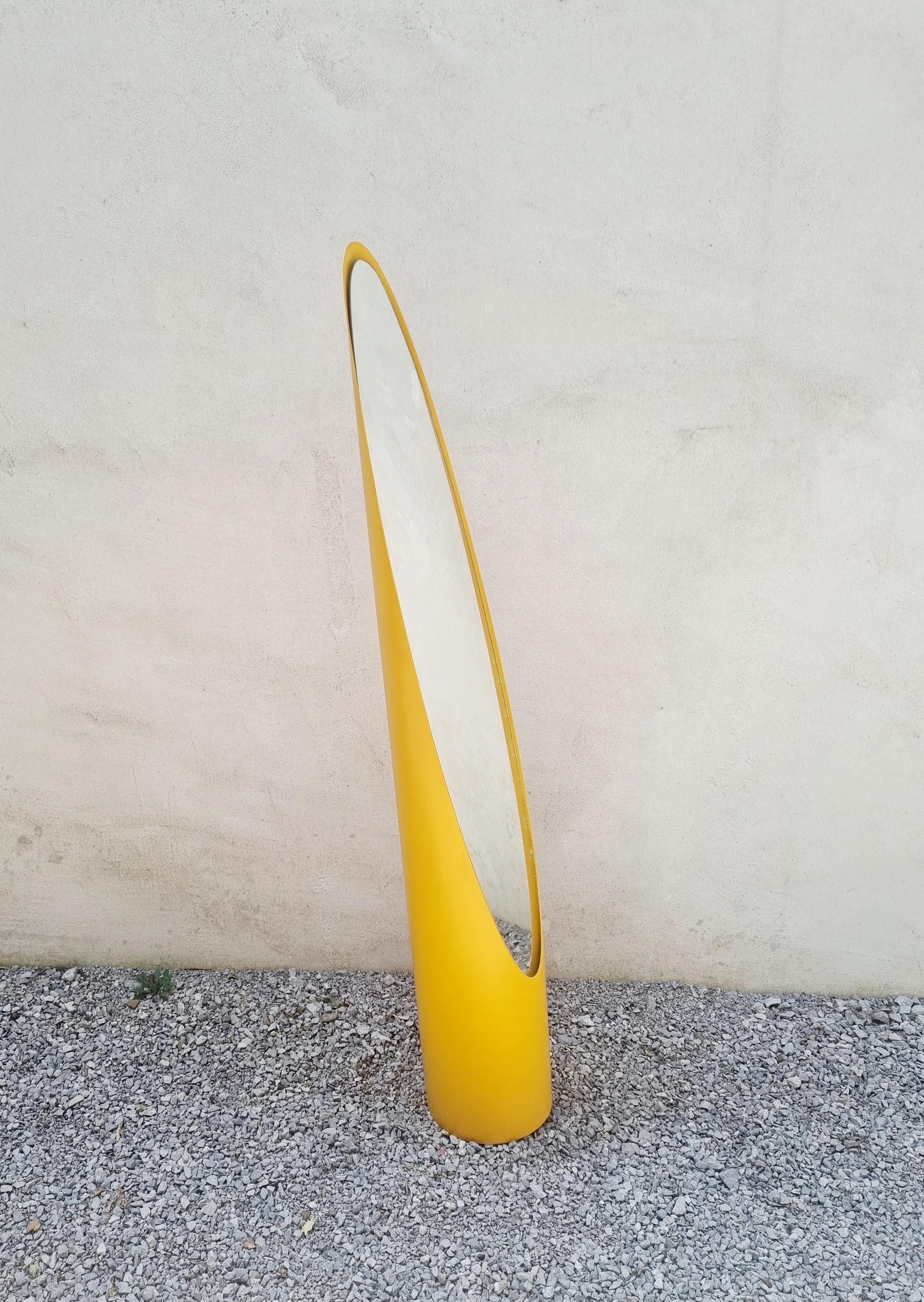 Mid Century Floor Mirror, Model Unghia Designed by Rodolfo Bonetto, Italy 70s 6