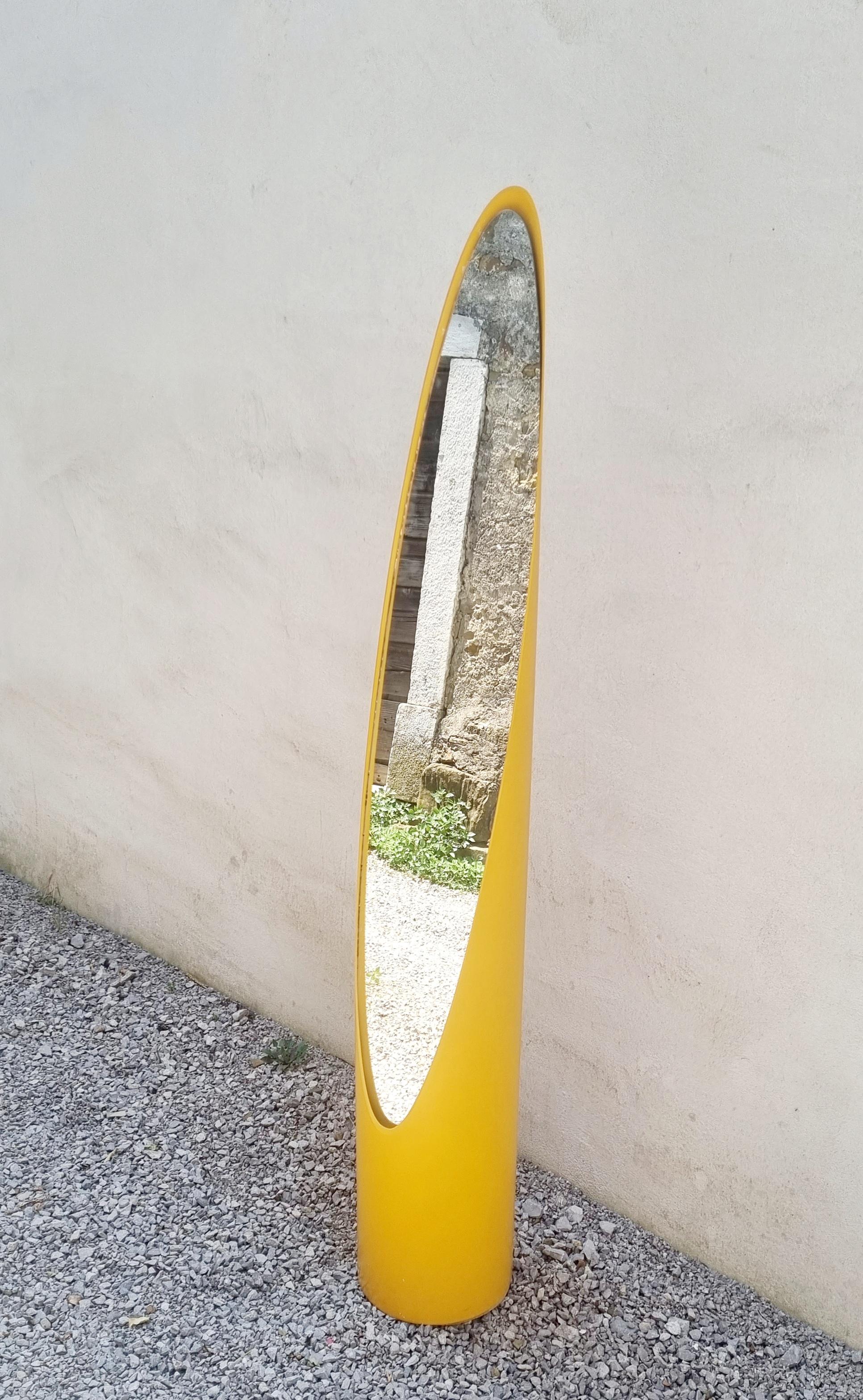 Mid Century Floor Mirror, Model Unghia Designed by Rodolfo Bonetto, Italy 70s 8