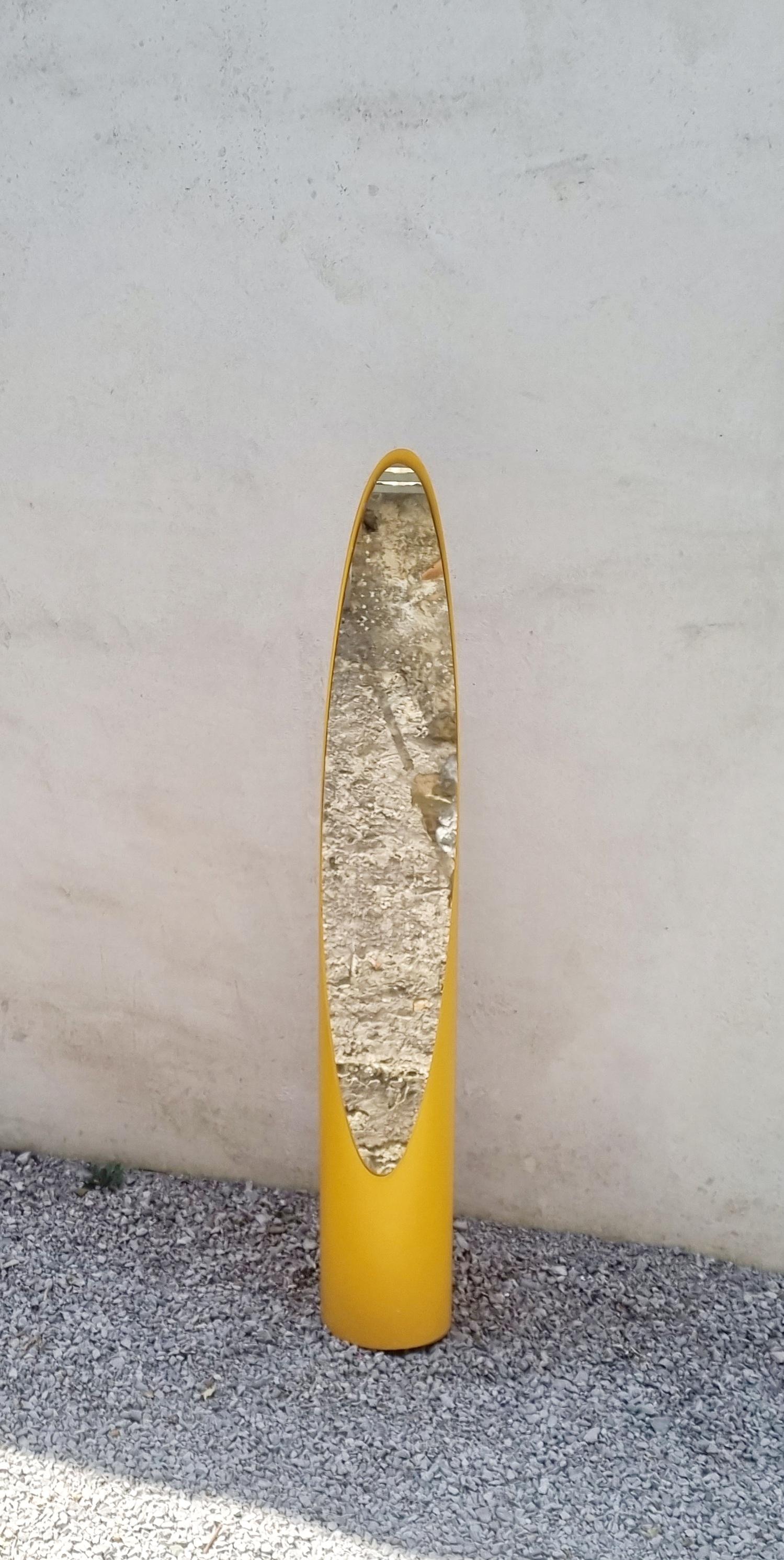 Mid Century Floor Mirror, Model Unghia Designed by Rodolfo Bonetto, Italy 70s 1