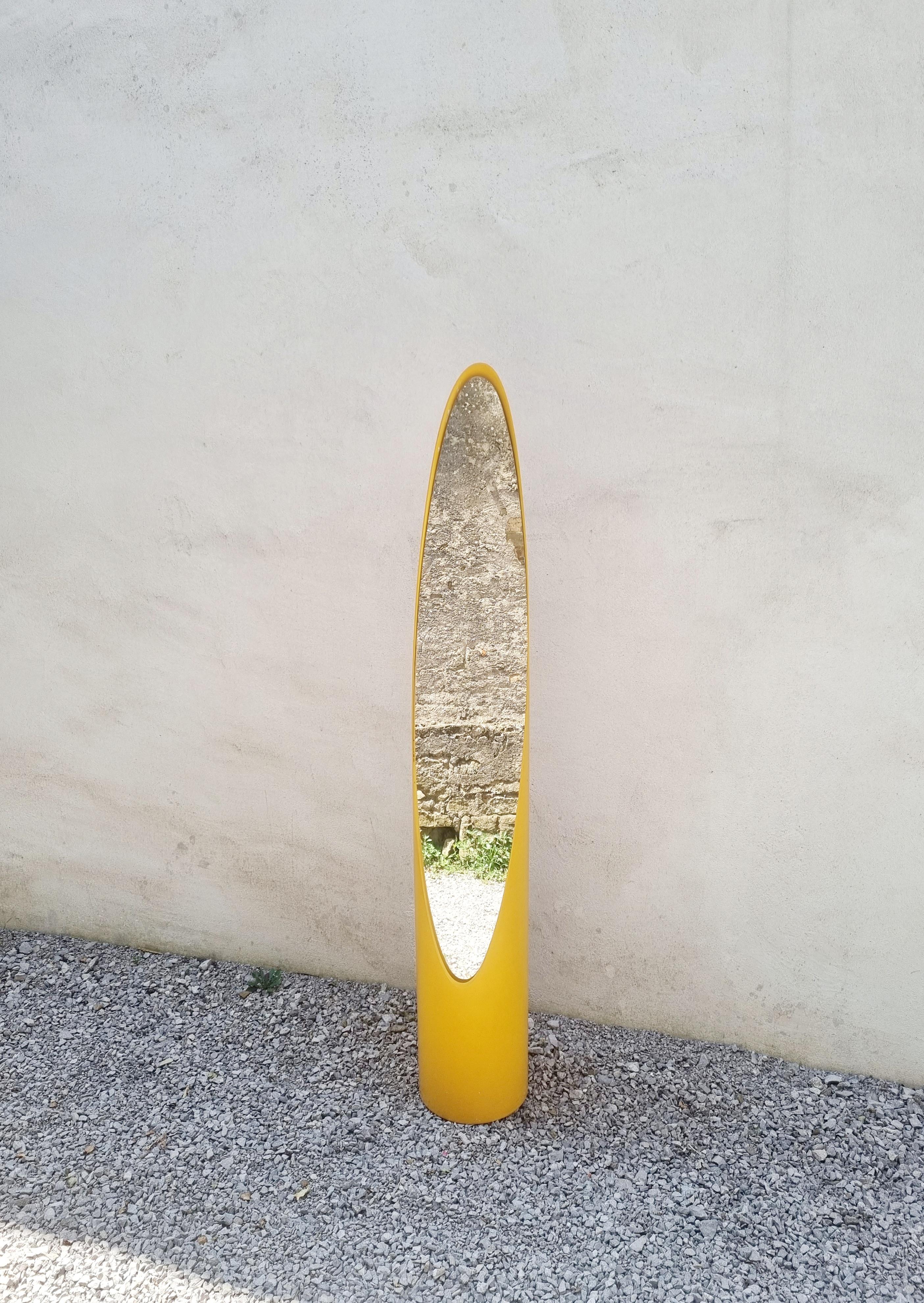 Mid Century Floor Mirror, Model Unghia Designed by Rodolfo Bonetto, Italy 70s 2